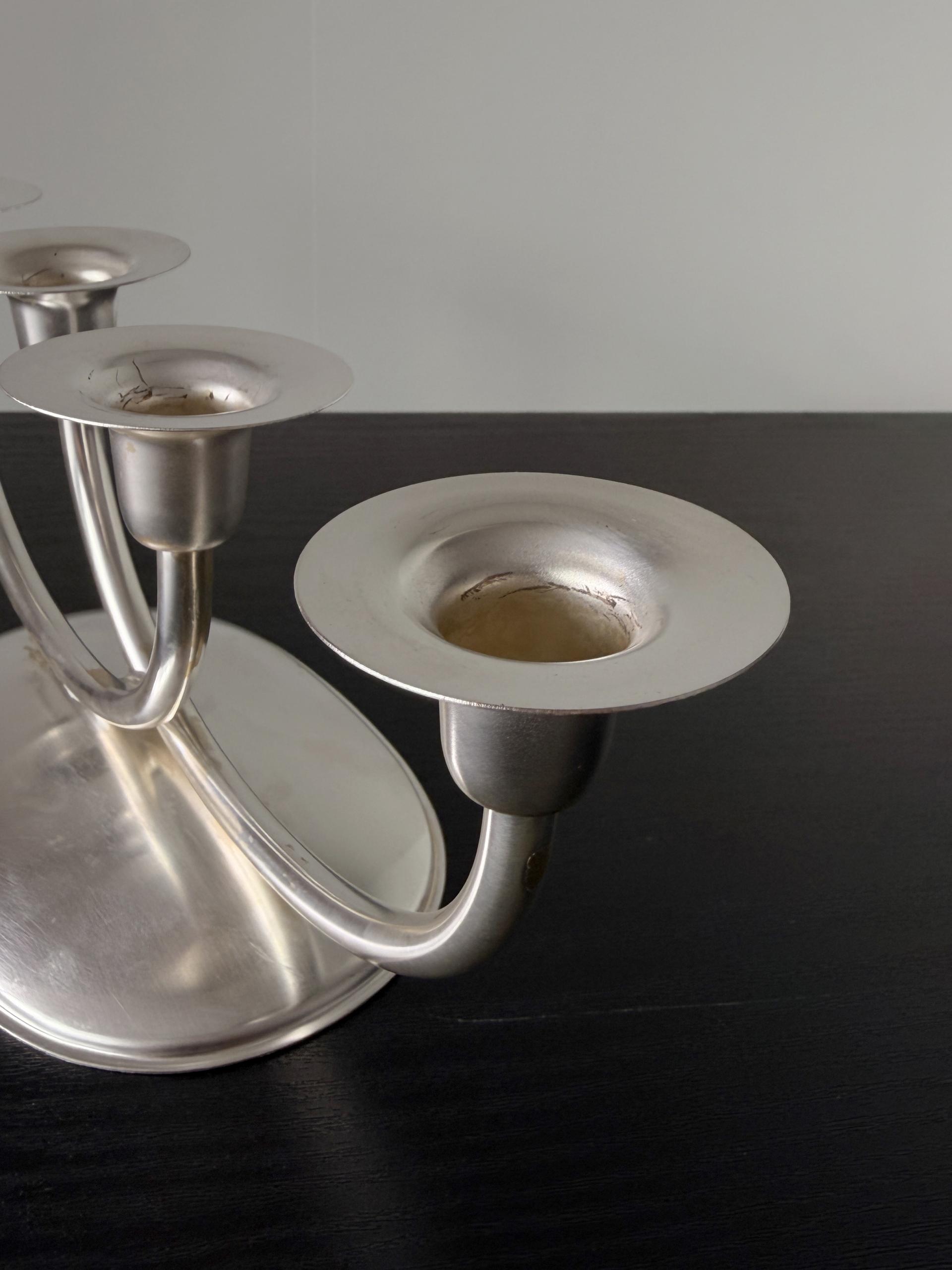 Vintage Silver Plated Twisted Candle Holders, Set of 3 복제