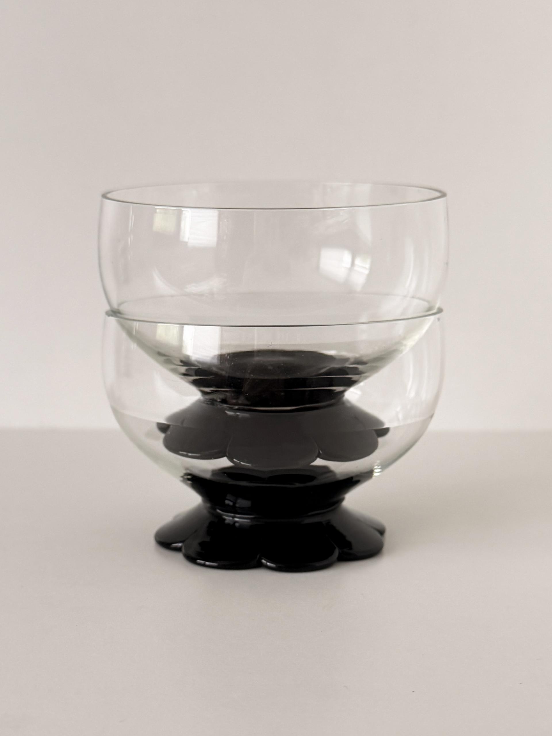 Vintage Weston Sherbet Glass with Black Lily Pad