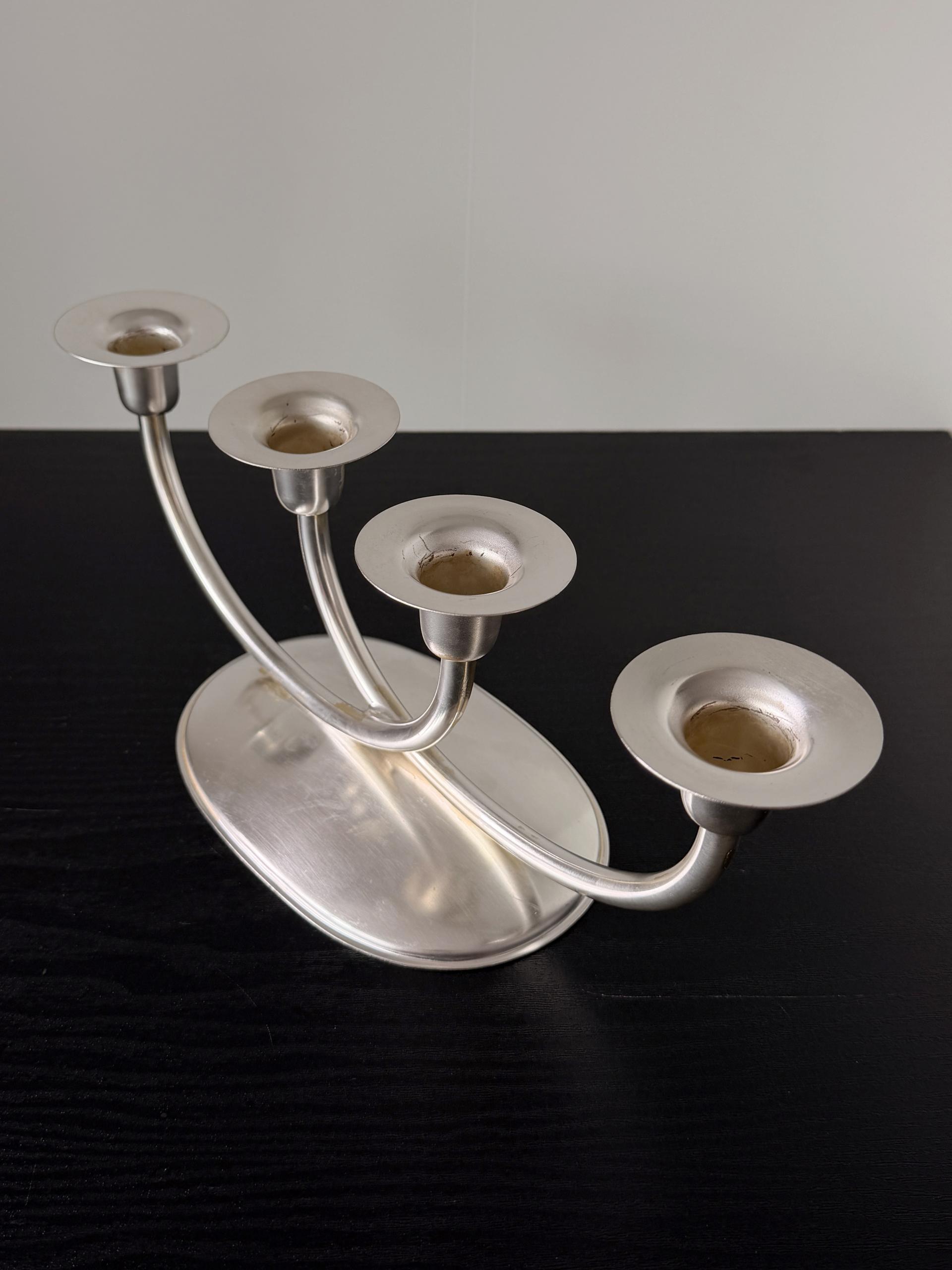 Vintage Silver Plated Twisted Candle Holders, Set of 3 복제
