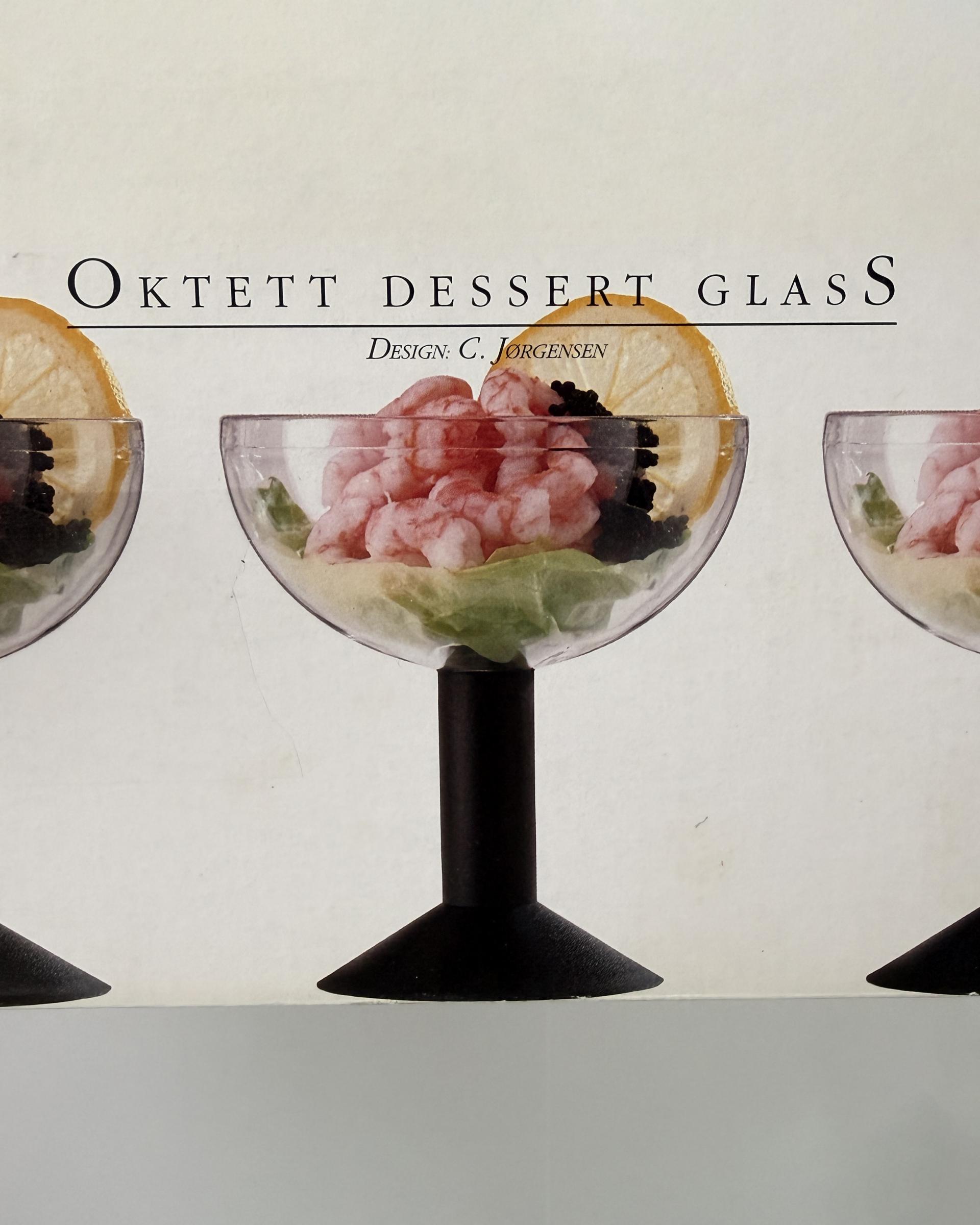Vintage Bodum Oktett Plastic Dessert Glass with Black Stem