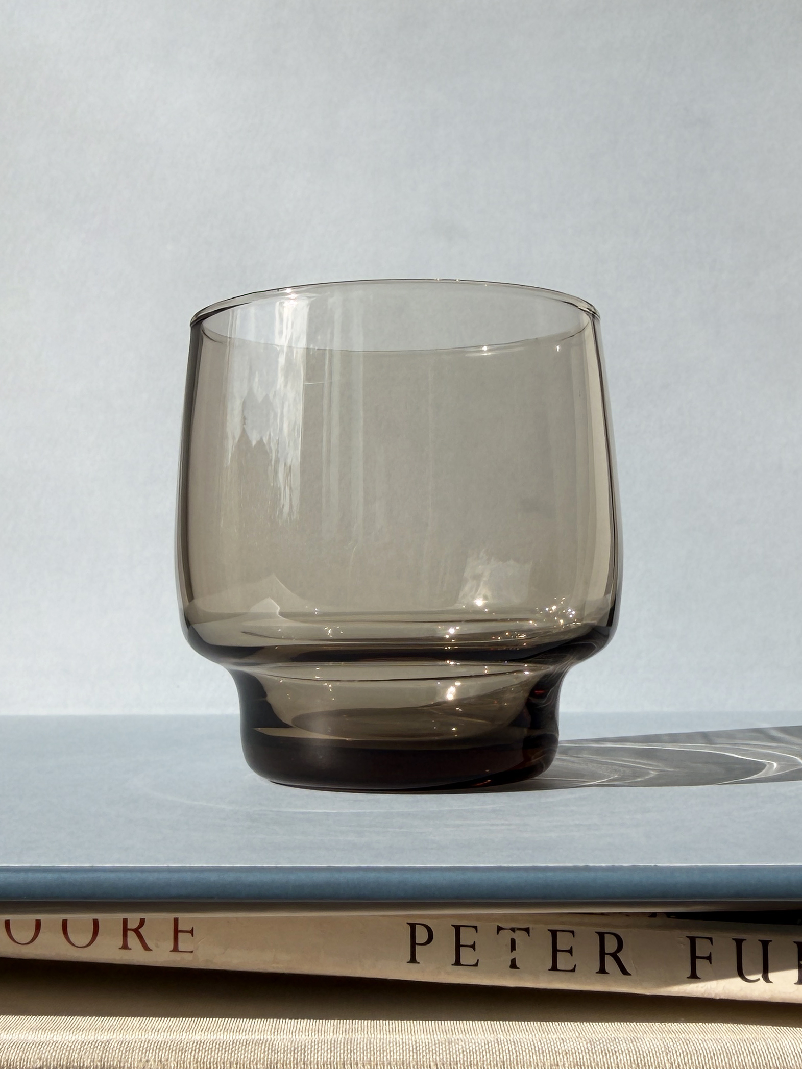 Vintage Luminarc Tivoli Smoky Brown Glass Tumblers, Set of 2