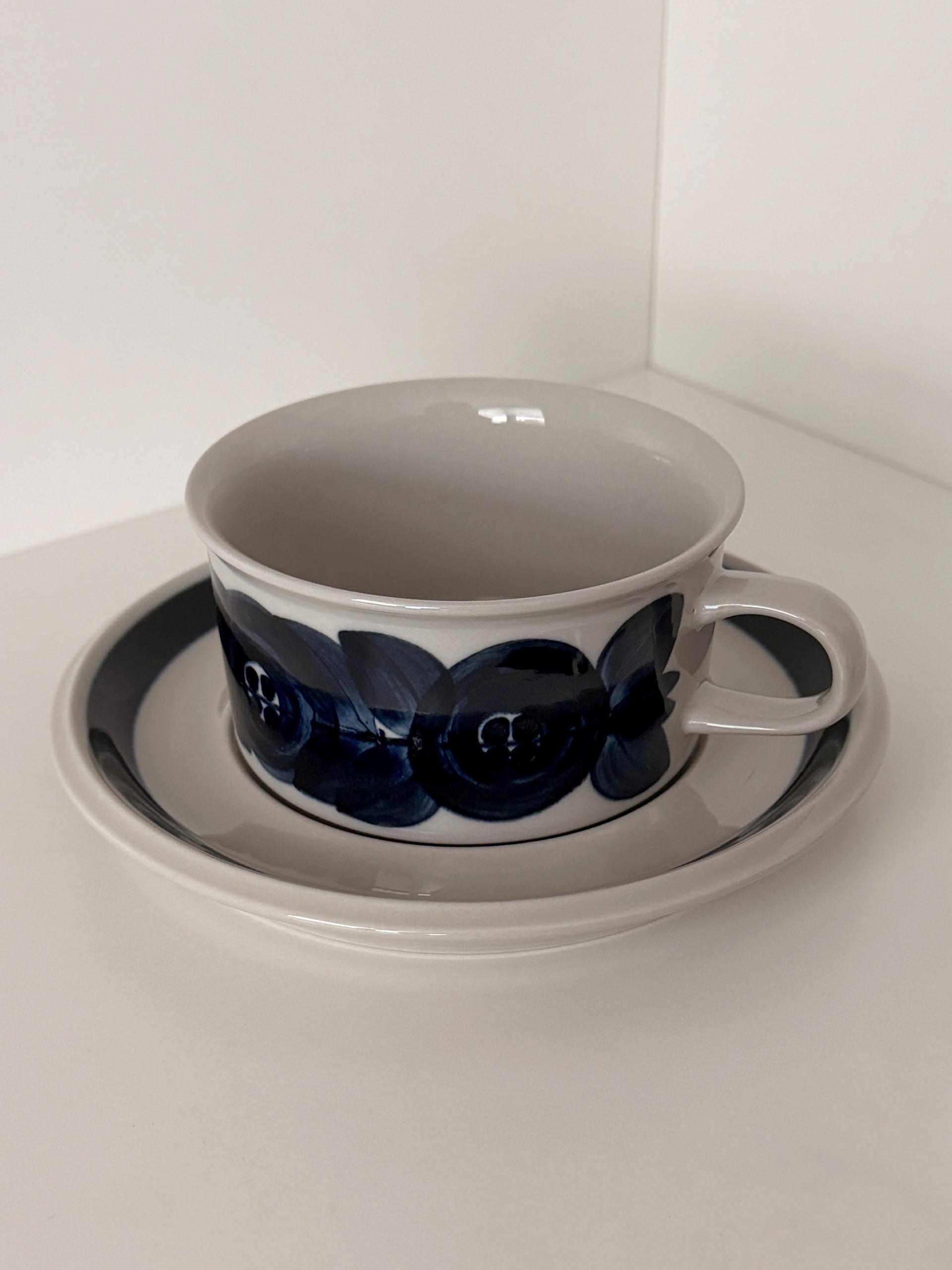 Vintage Arabia Finland Anemone Flat Cup and Saucer (260ml)
