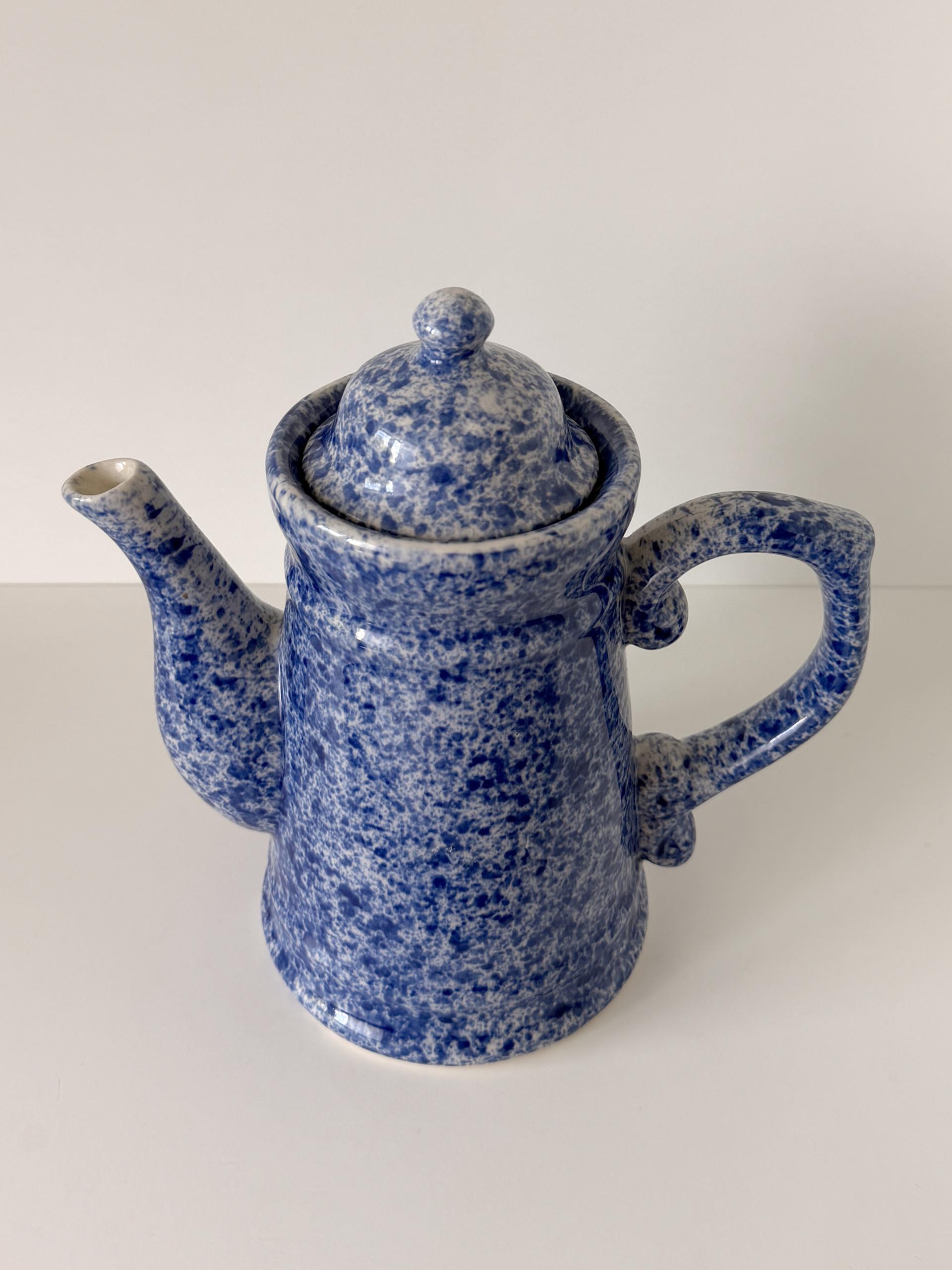 Vintage Wade Heath Splattered Blue Teapot
