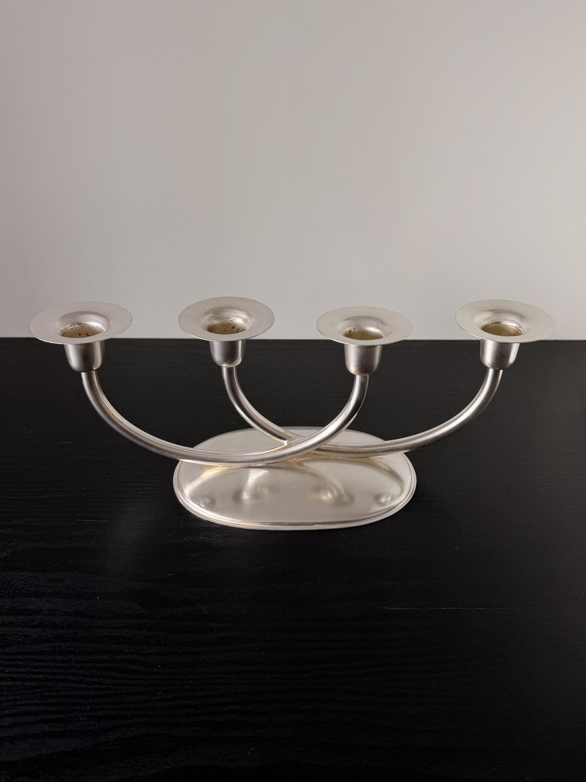 Vintage Silver Plated Twisted Candle Holders, Set of 3 복제