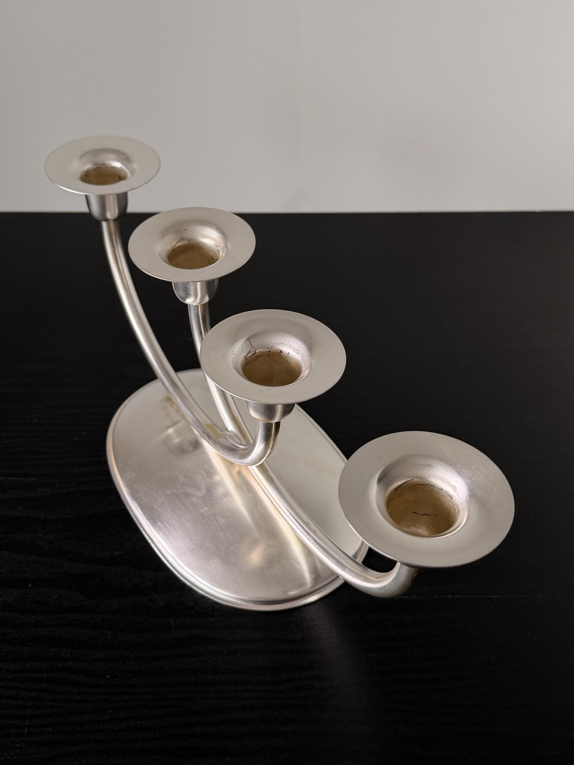 Vintage Silver Plated Twisted Candle Holders, Set of 3 복제