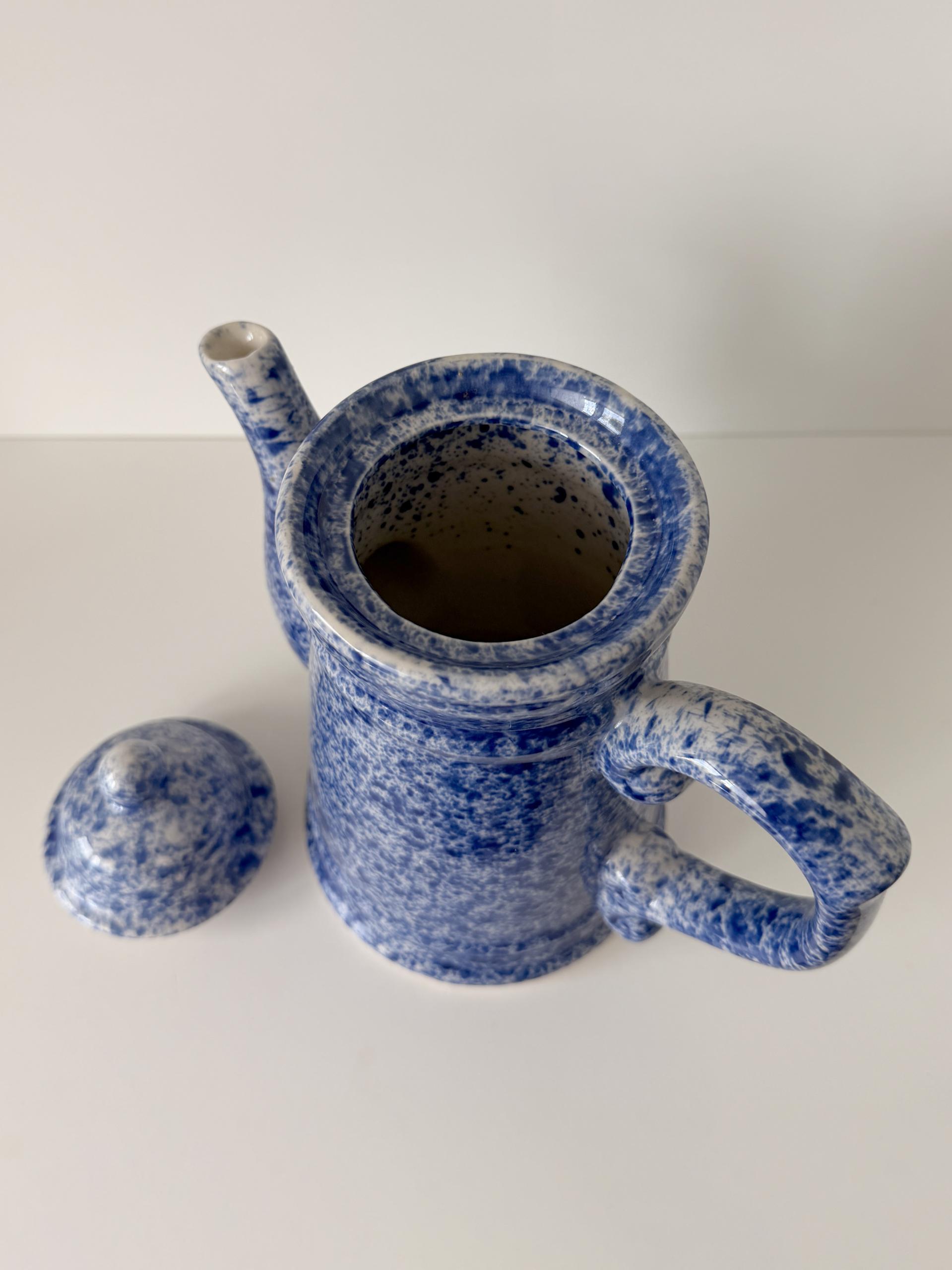 Vintage Wade Heath Splattered Blue Teapot
