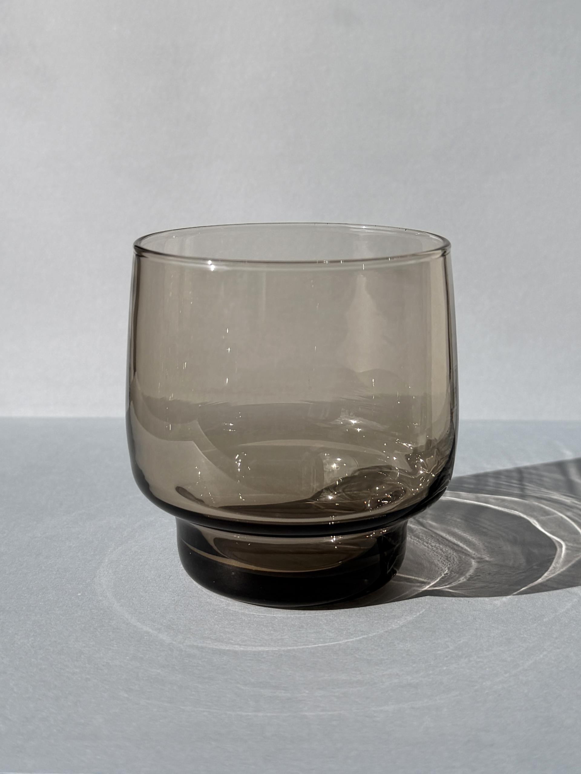 Vintage Luminarc Tivoli Smoky Brown Glass Tumblers, Set of 2