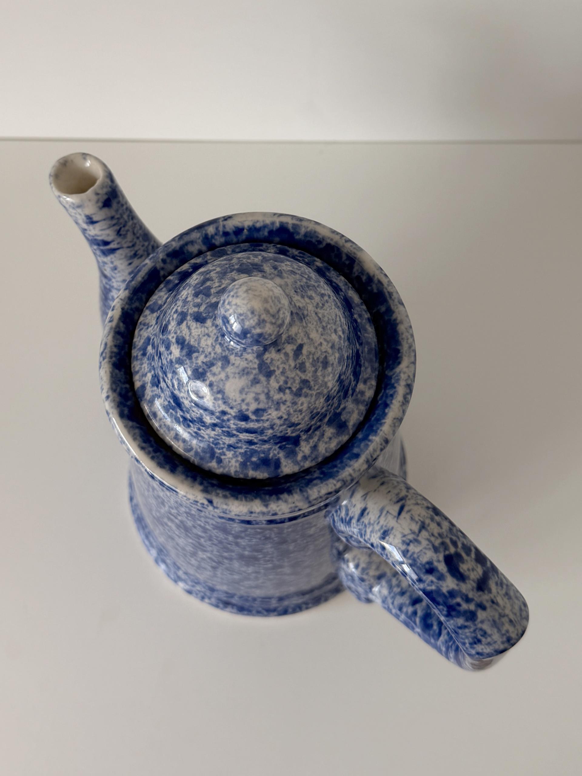 Vintage Wade Heath Splattered Blue Teapot