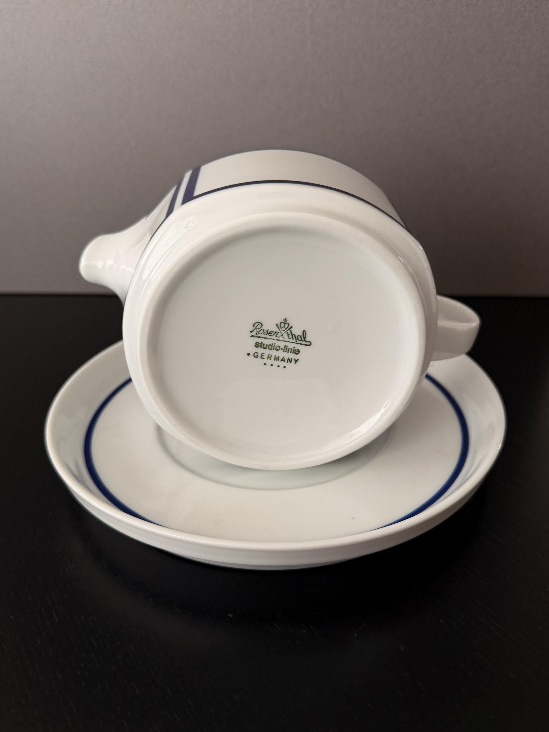 Vintage Rare Rosenthal Studio-Line Carre Gravy Boat with Saucer