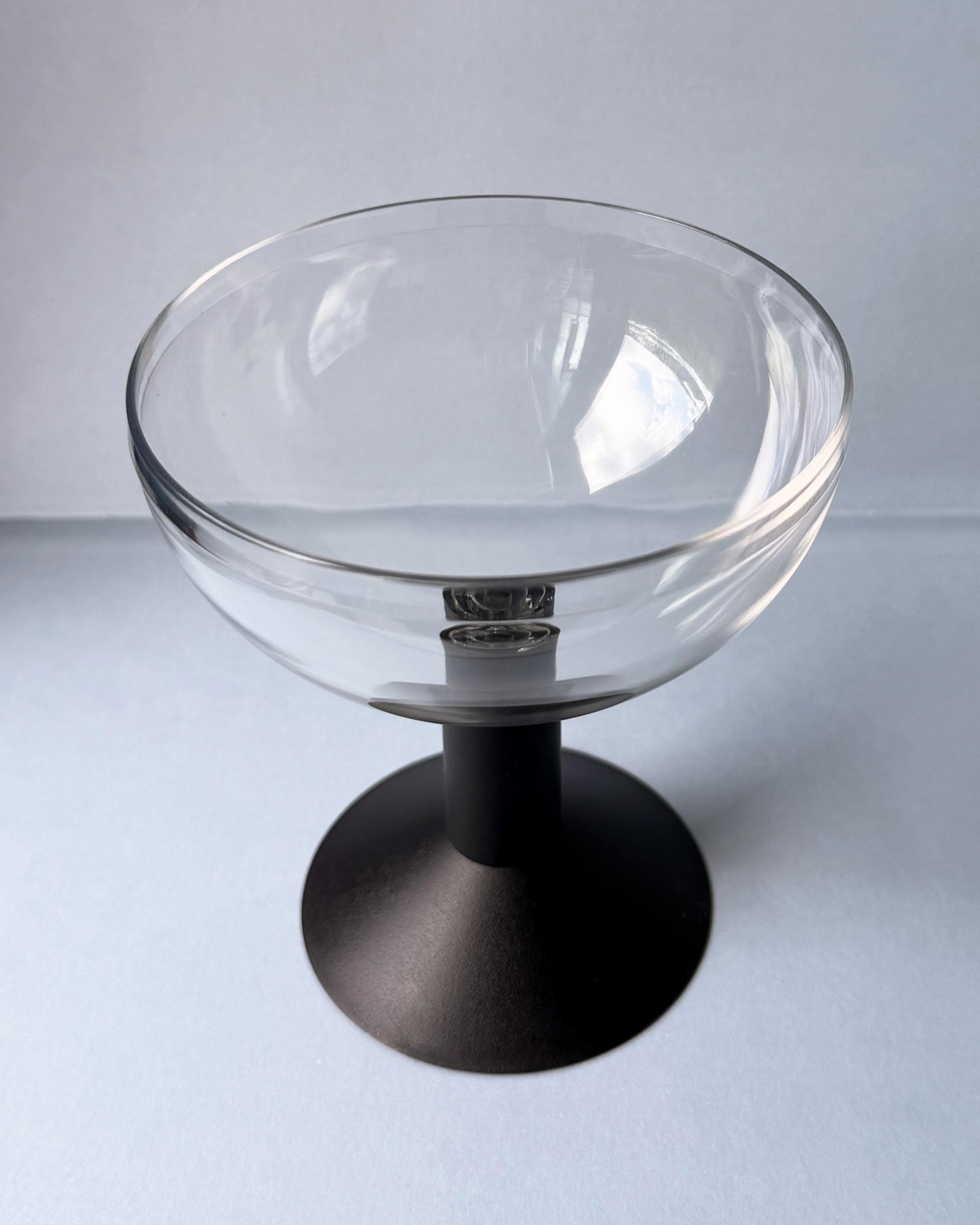 Vintage Bodum Oktett Plastic Dessert Glass with Black Stem