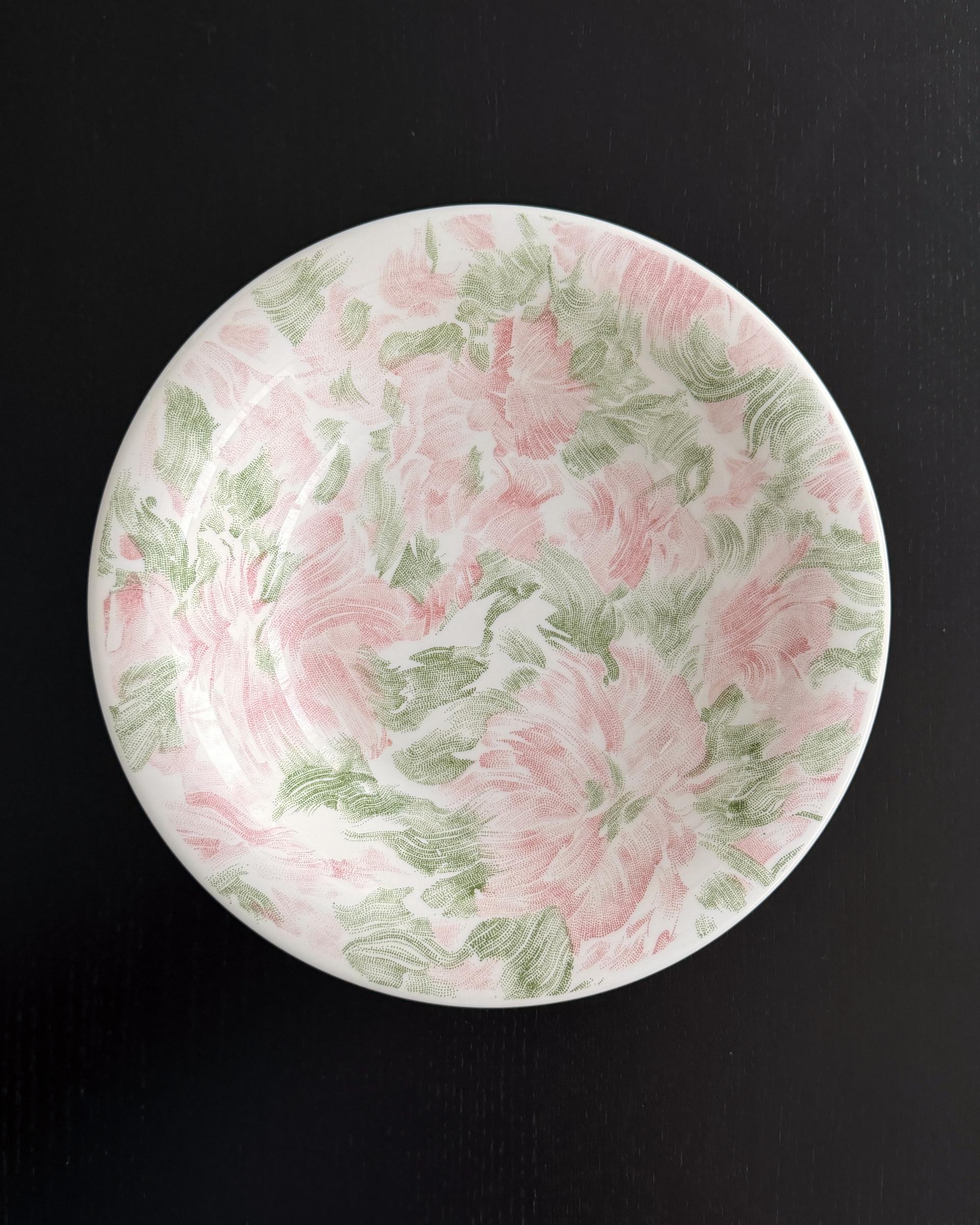 Vintage Italian Halftone Bloom Pasta Bowl