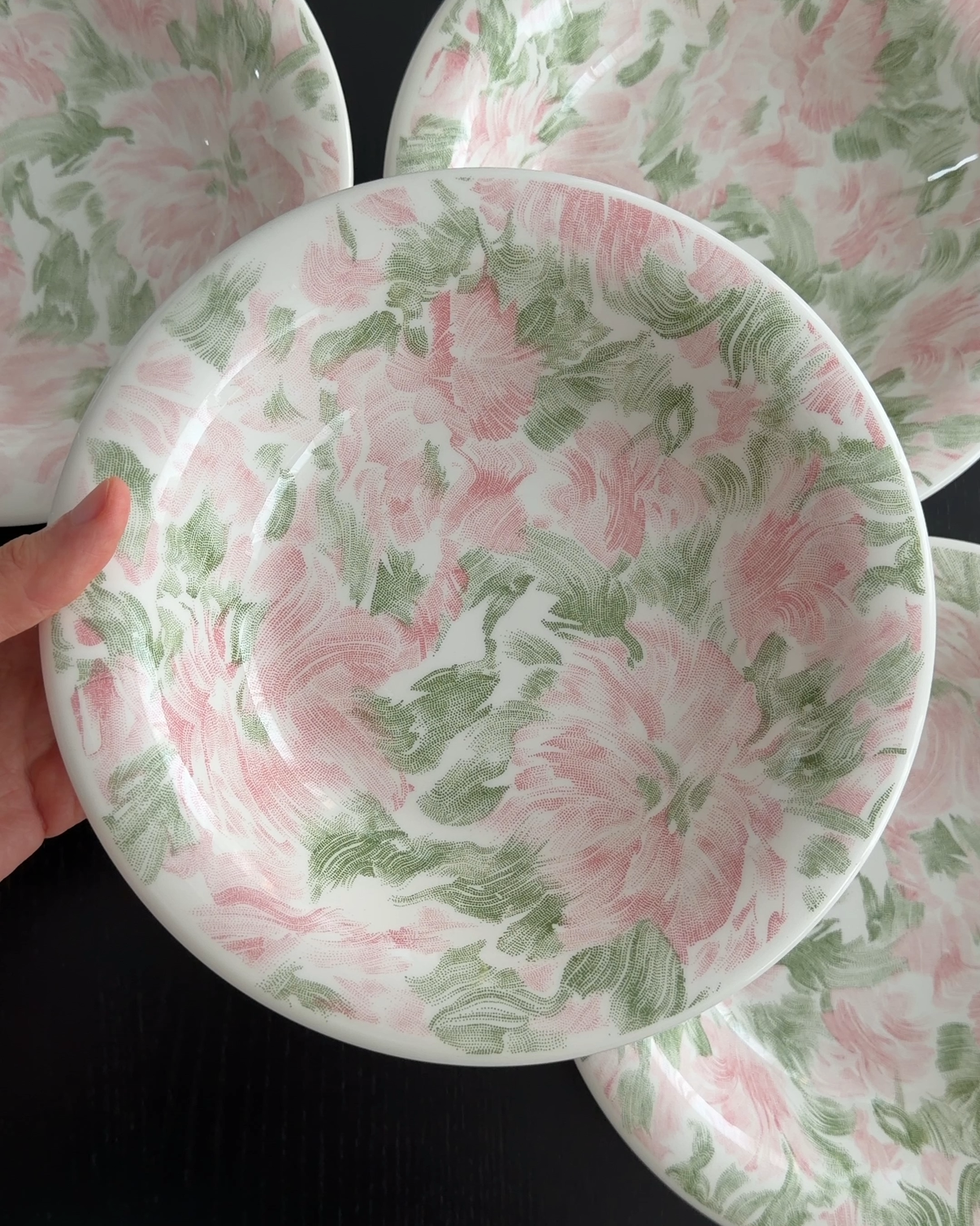 Vintage Italian Halftone Bloom Pasta Bowl