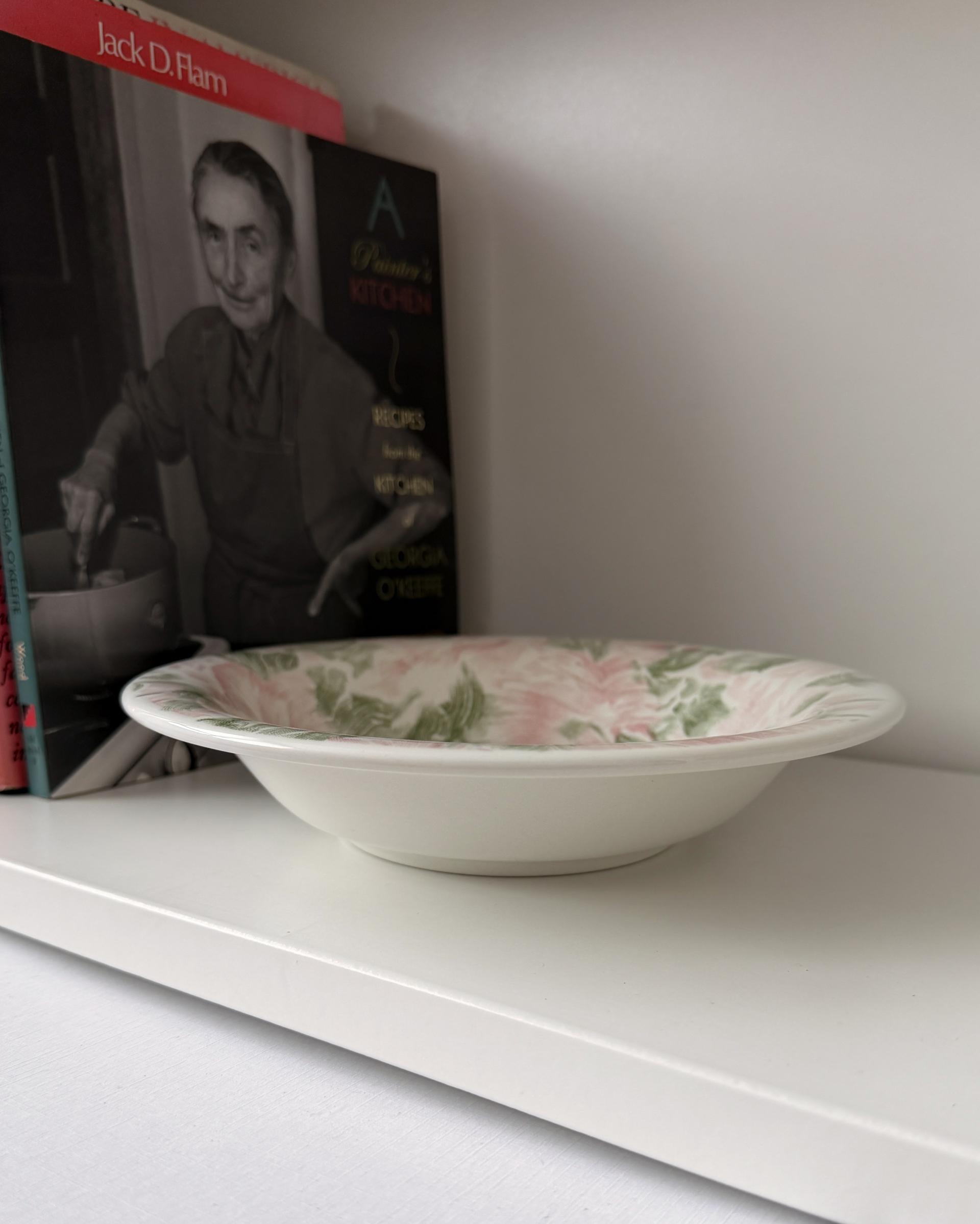 Vintage Italian Halftone Bloom Pasta Bowl