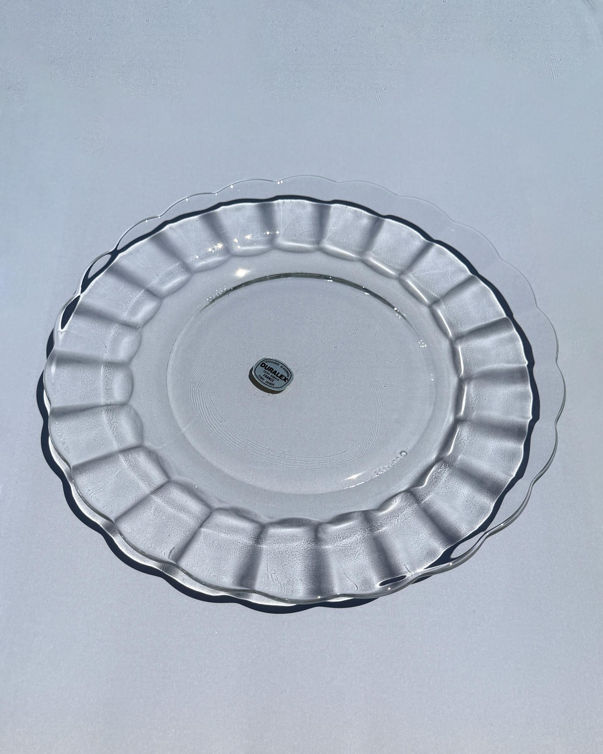 Vintage Duralex Daisy Shaped Glass Plate