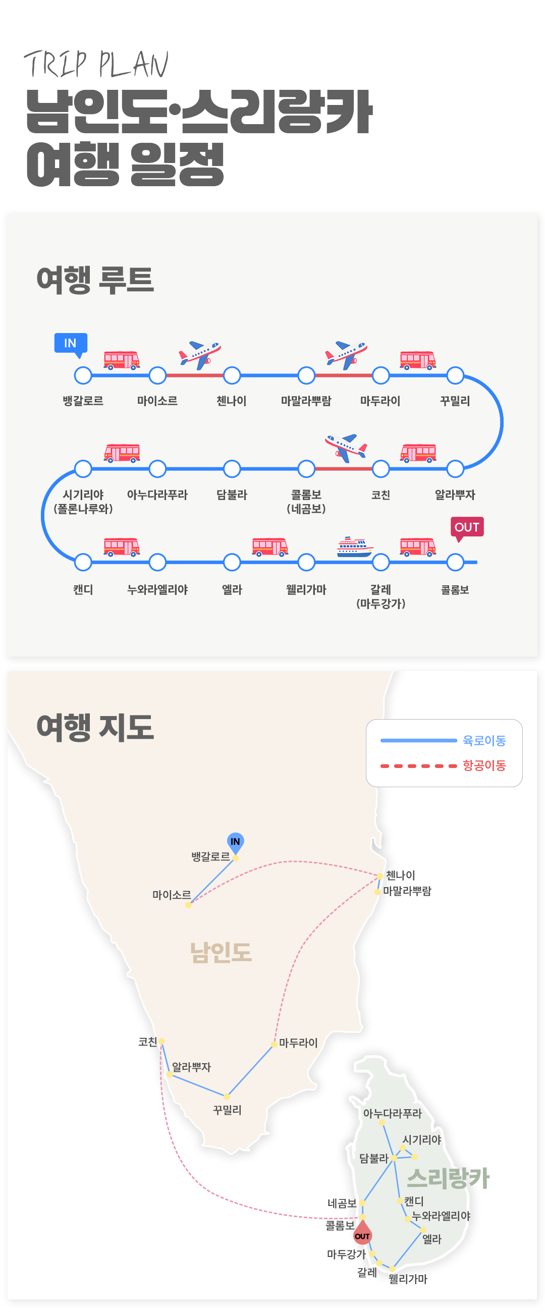 남인도·스리랑카 18일