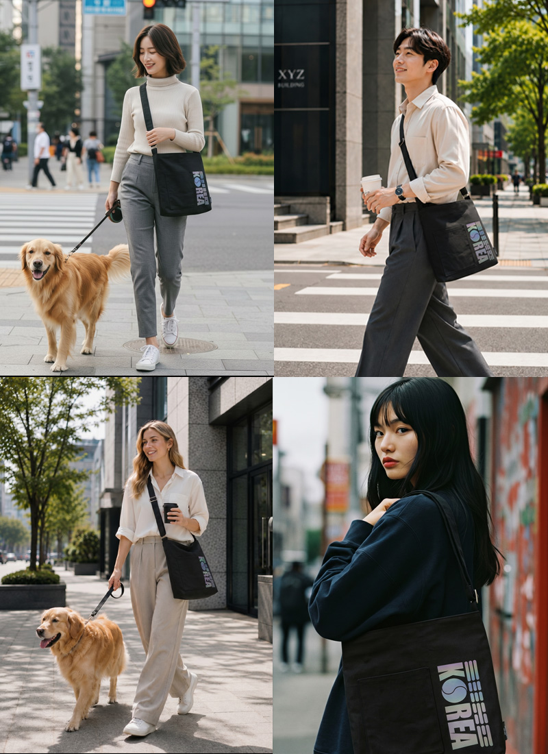 태극 크로스 에코백