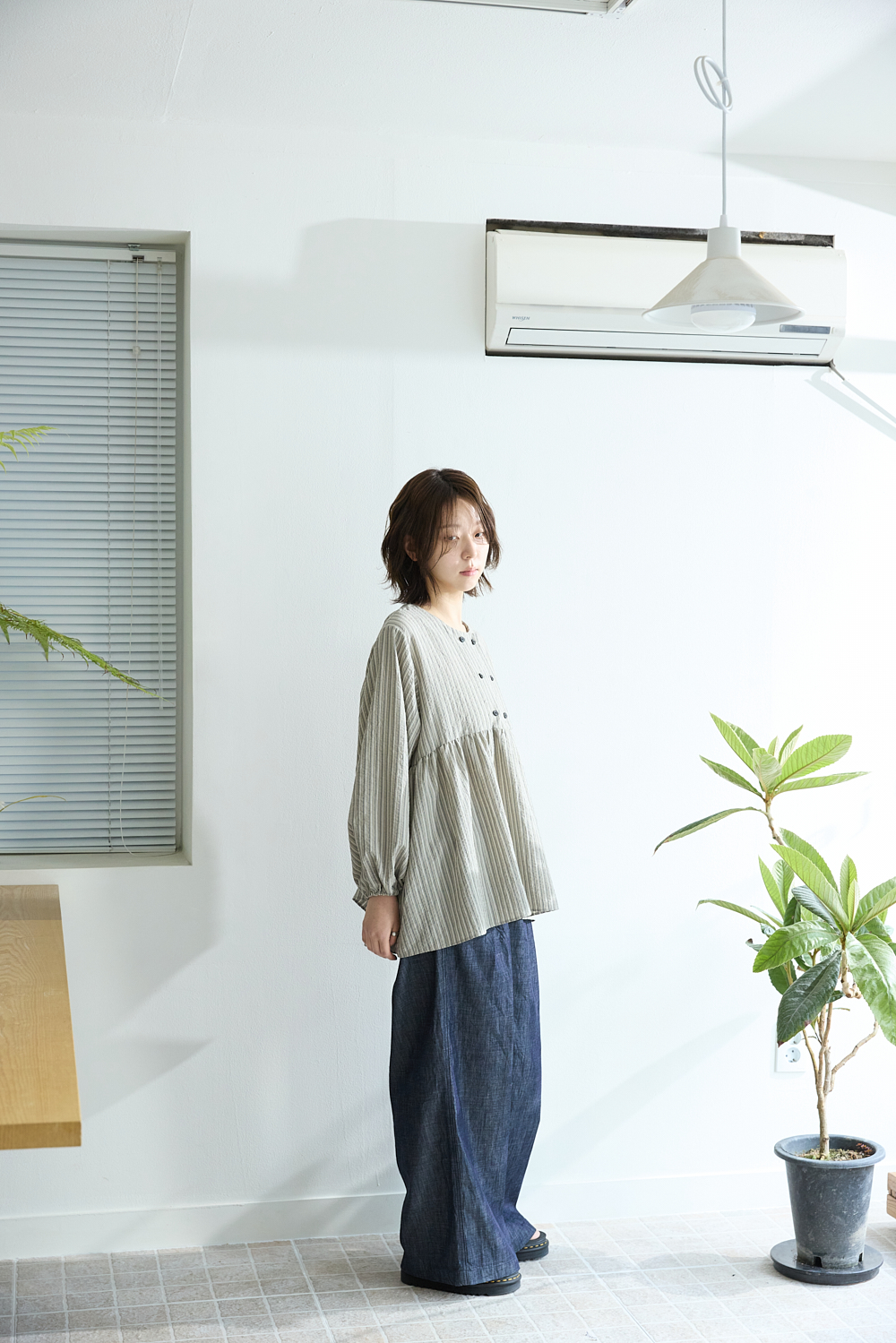 [5th] Stripe shirring blouse / Beige [5.1 출고]