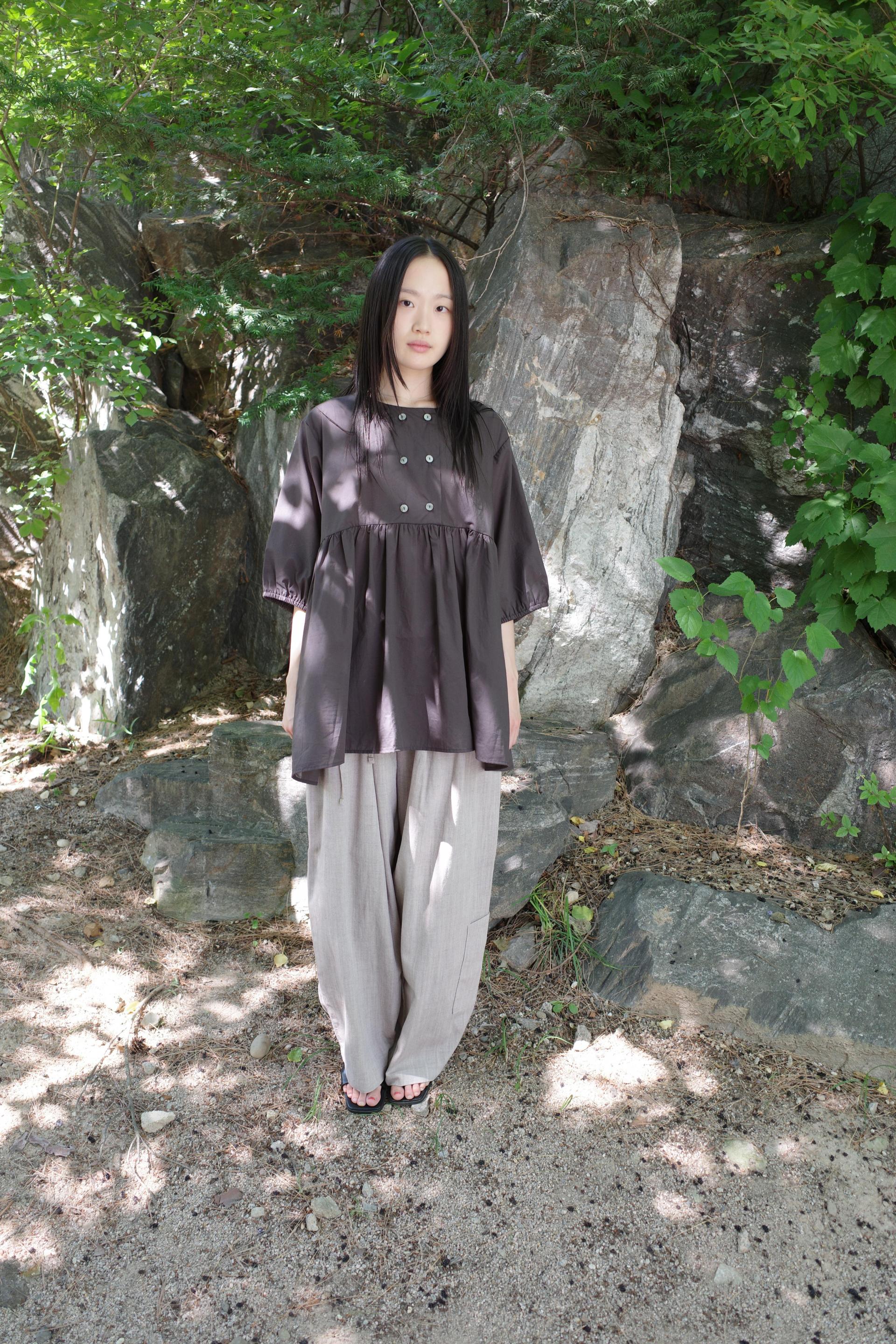 Double Pleat Wide Pants / Beige