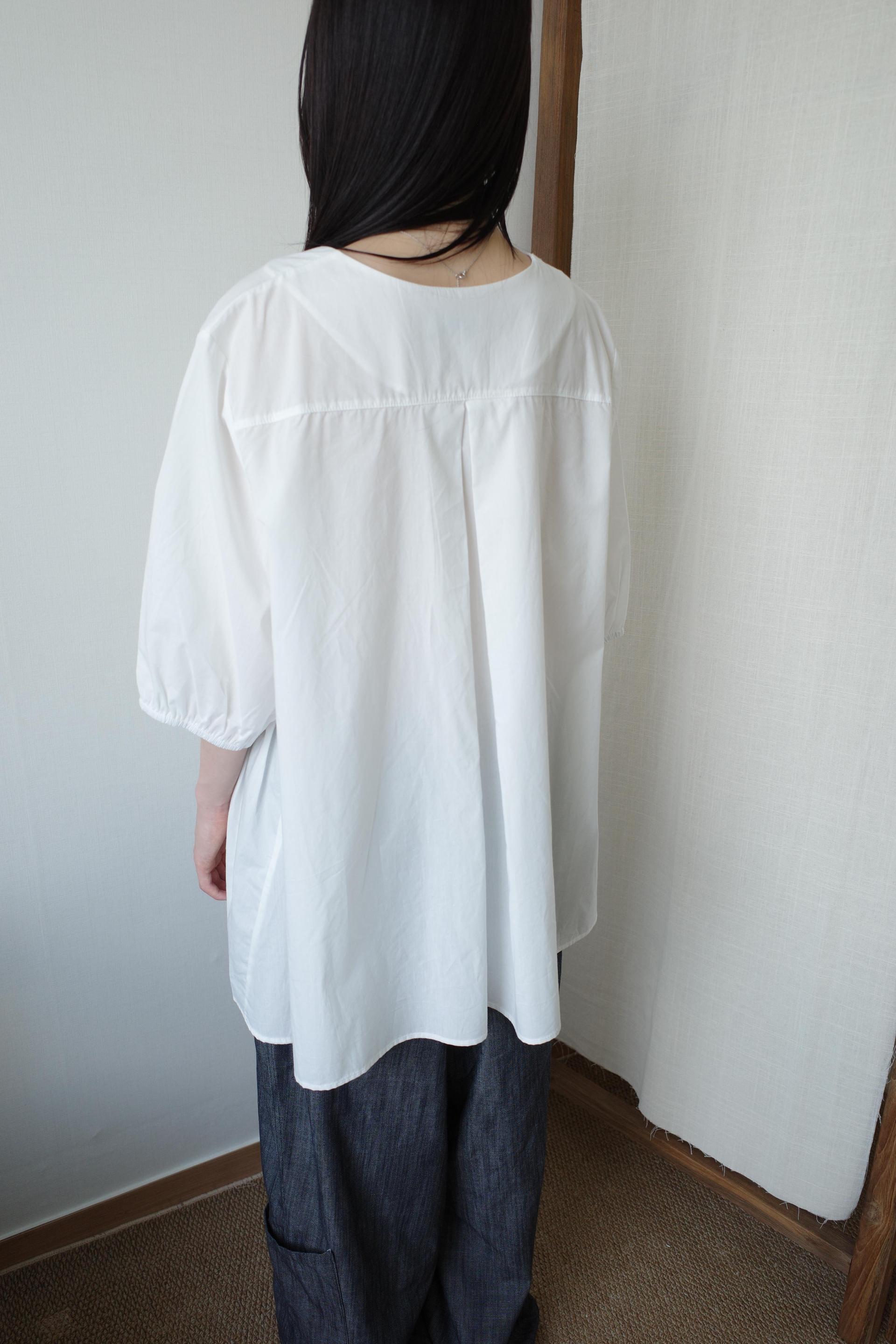 Summer Shirring Blouse / White