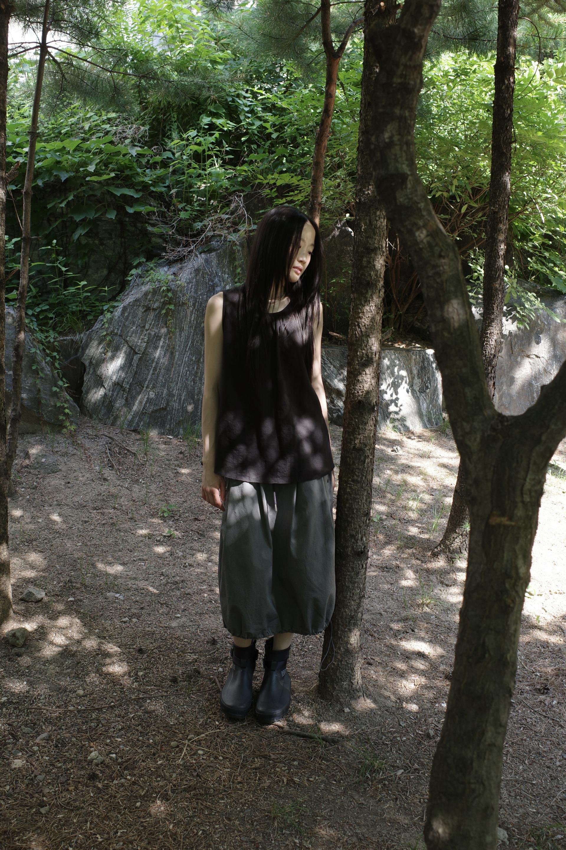 Balloon Midi Skirt / Grey
