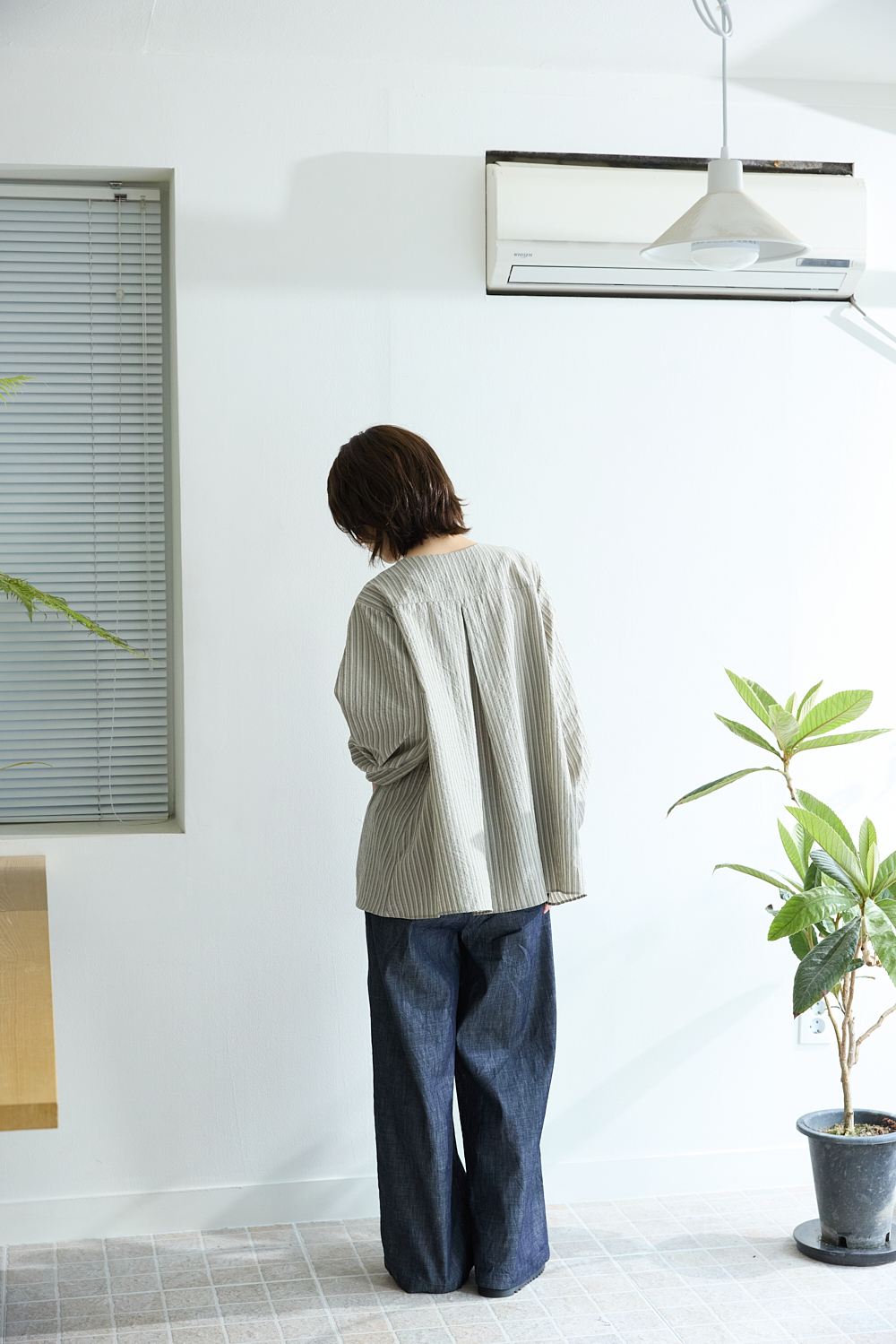[5th] Stripe shirring blouse / Beige [5.1 출고]