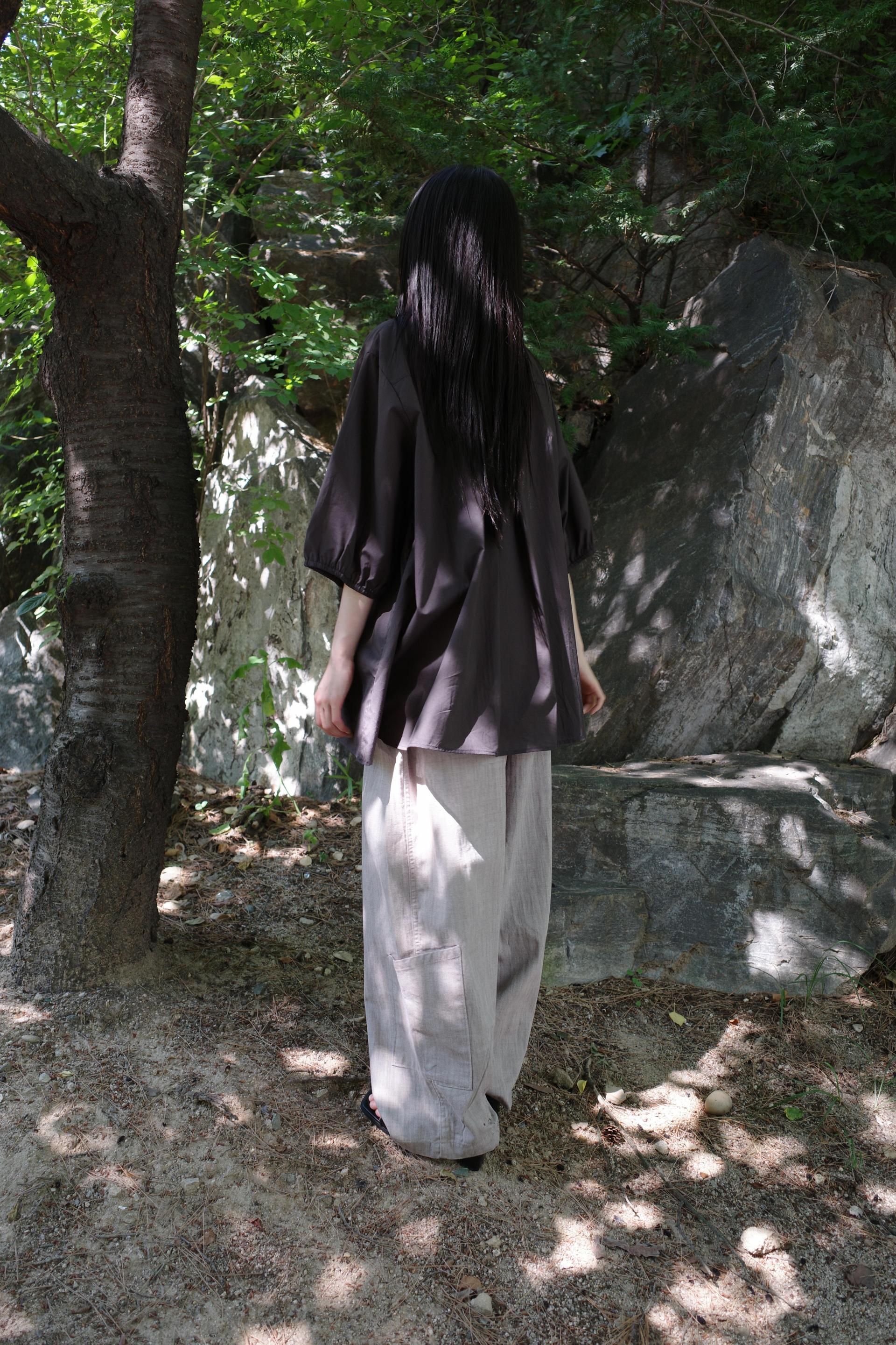 Double Pleat Wide Pants / Beige