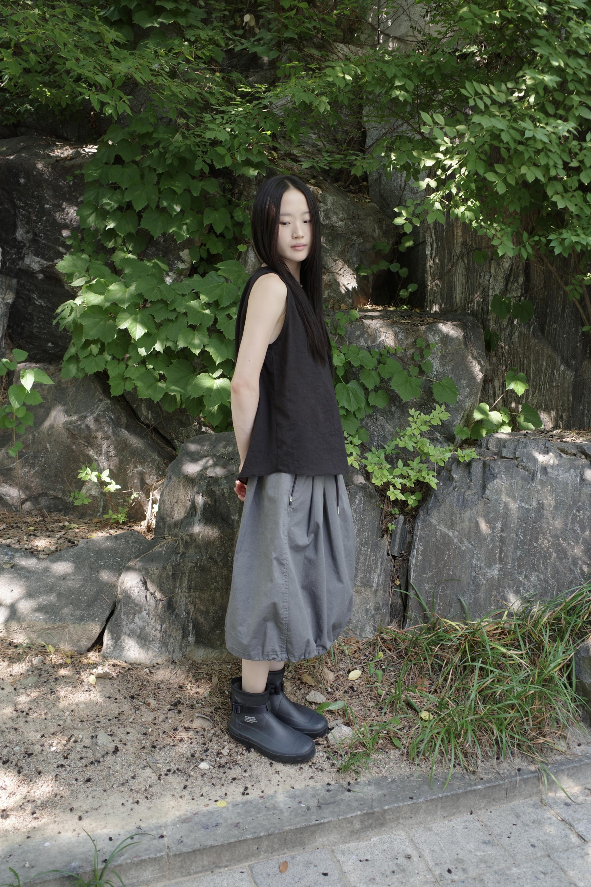 Balloon Midi Skirt / Grey