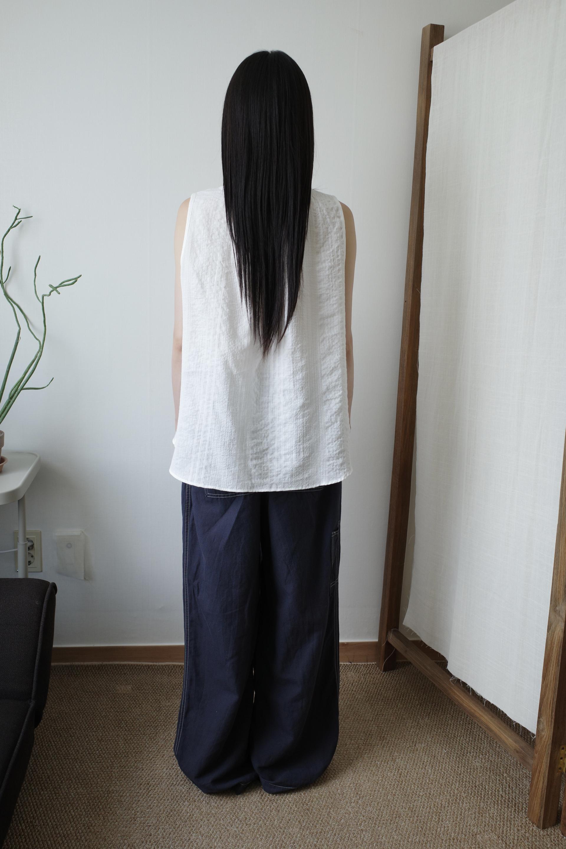 Stitch Linen pants / Navy