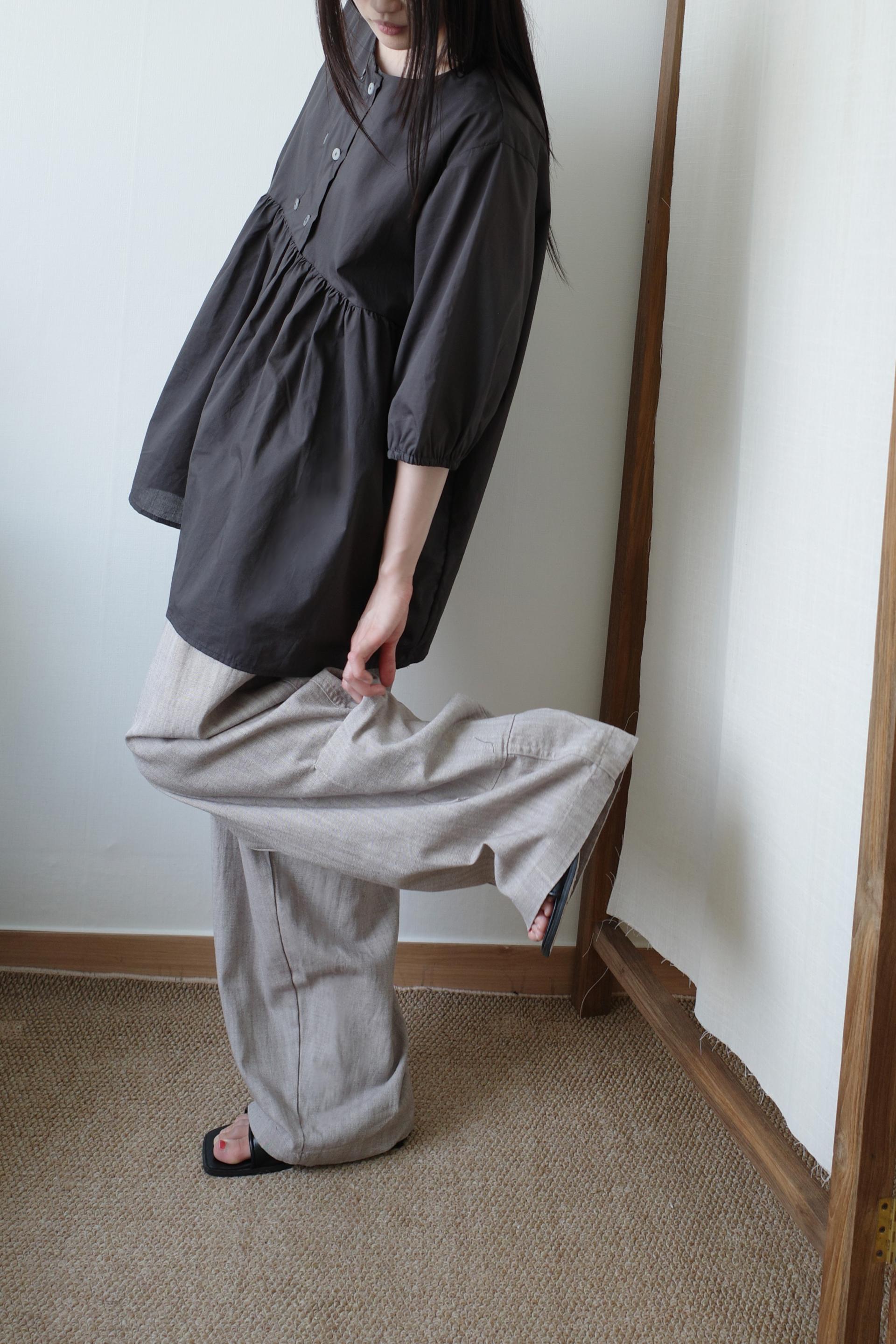 [2th] Summer Shirring Blouse / Charcoal (6.25 발송)