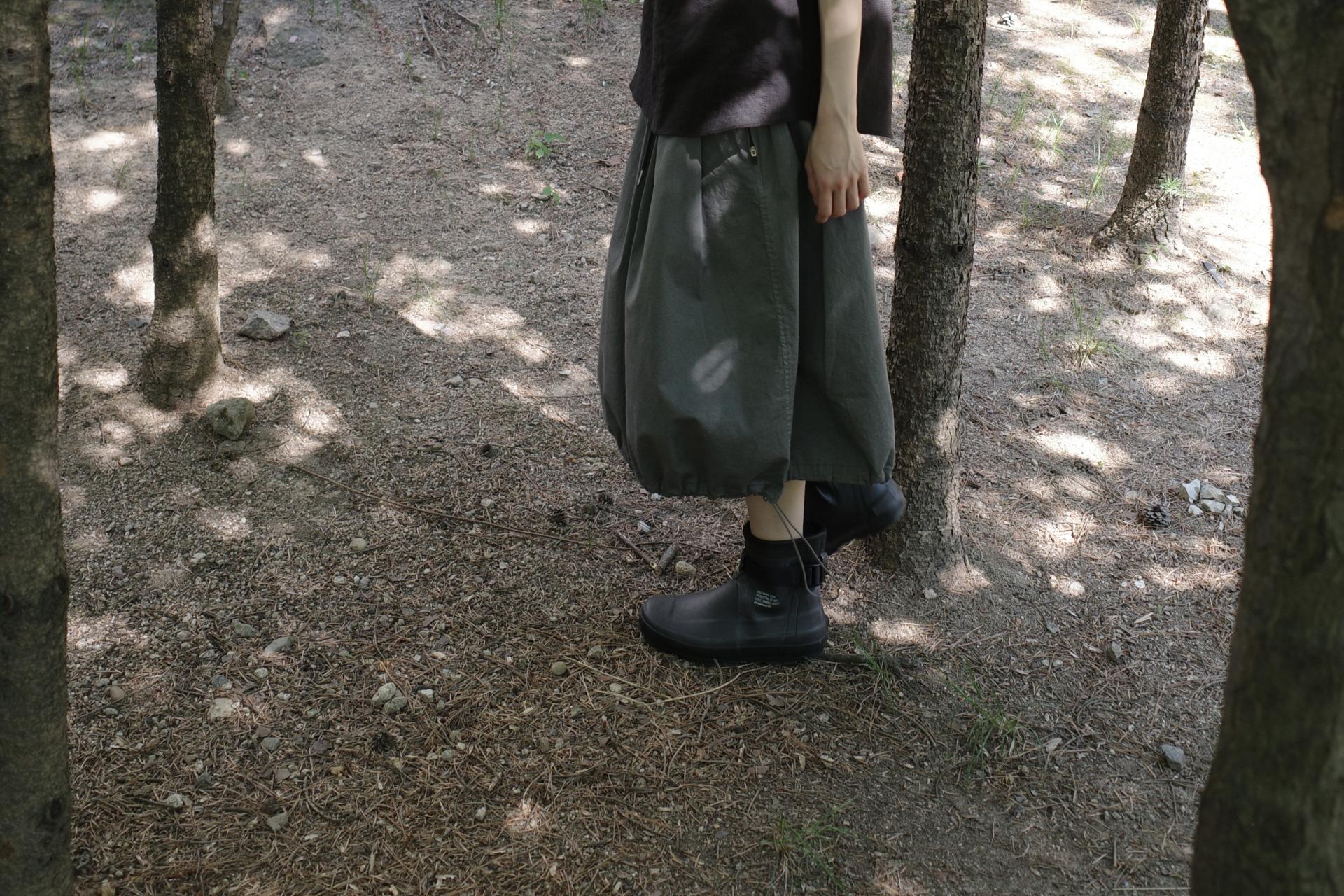 Balloon Midi Skirt / Grey