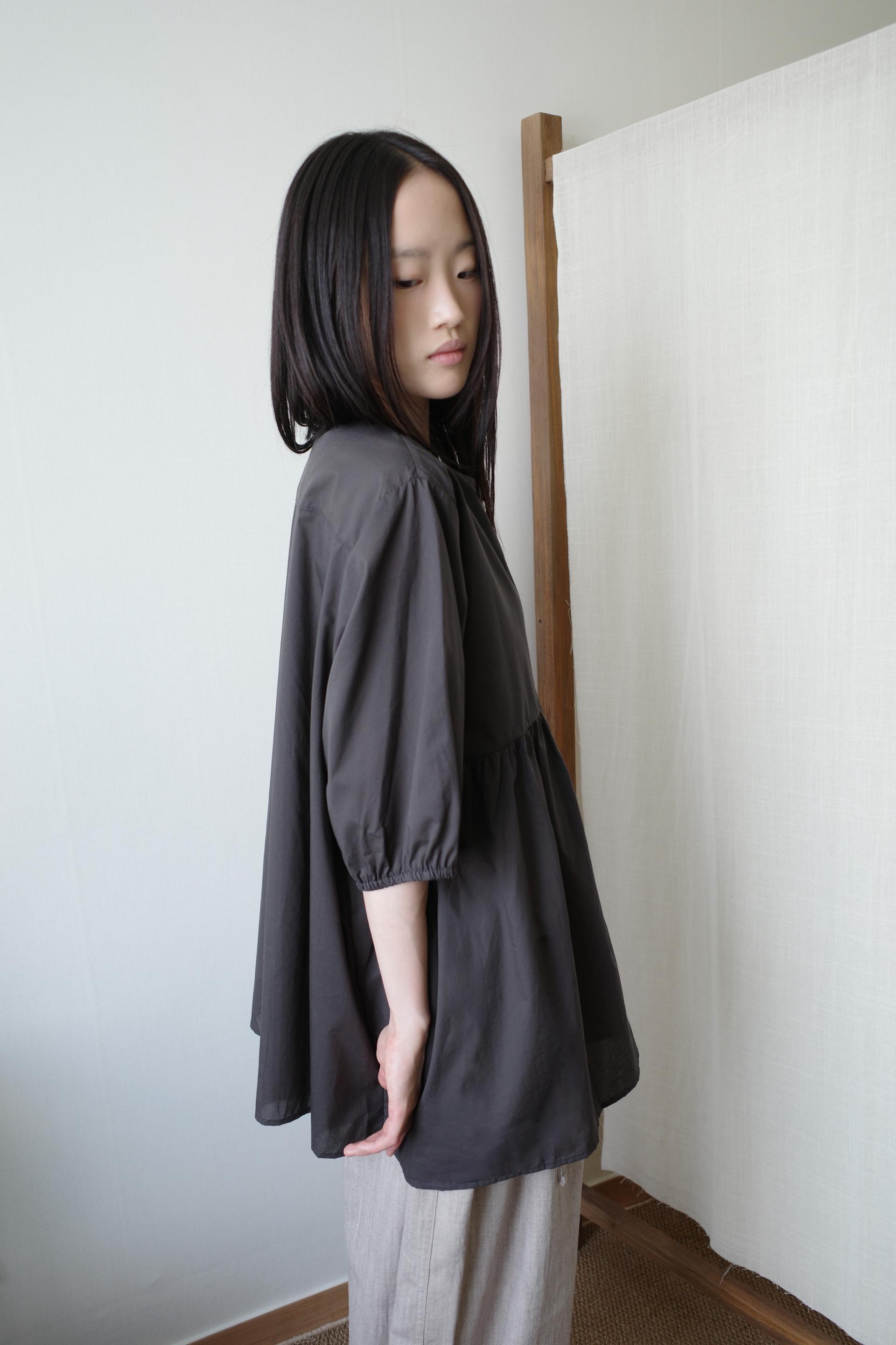 [2th] Summer Shirring Blouse / Charcoal (6.25 발송)