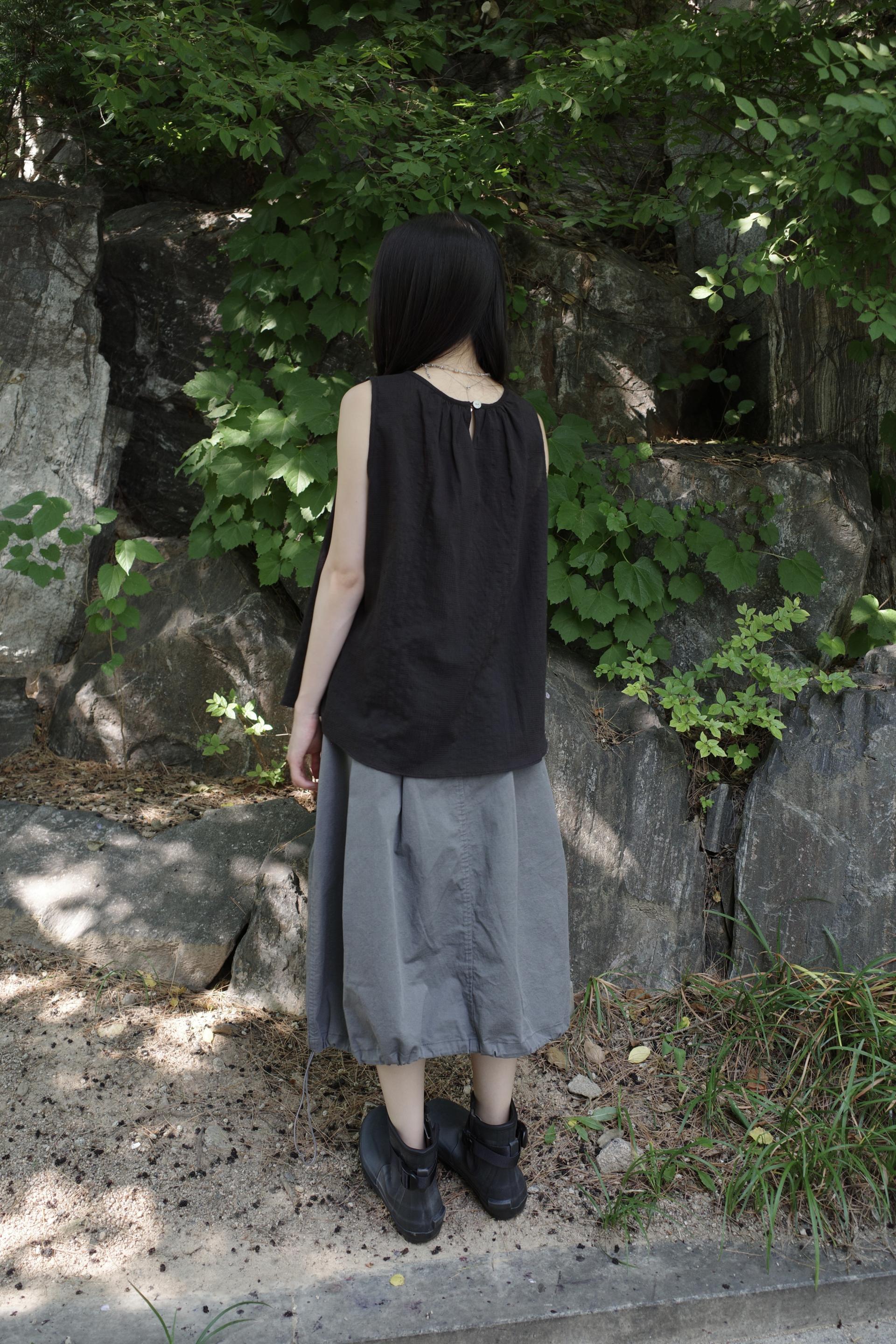 Balloon Midi Skirt / Grey