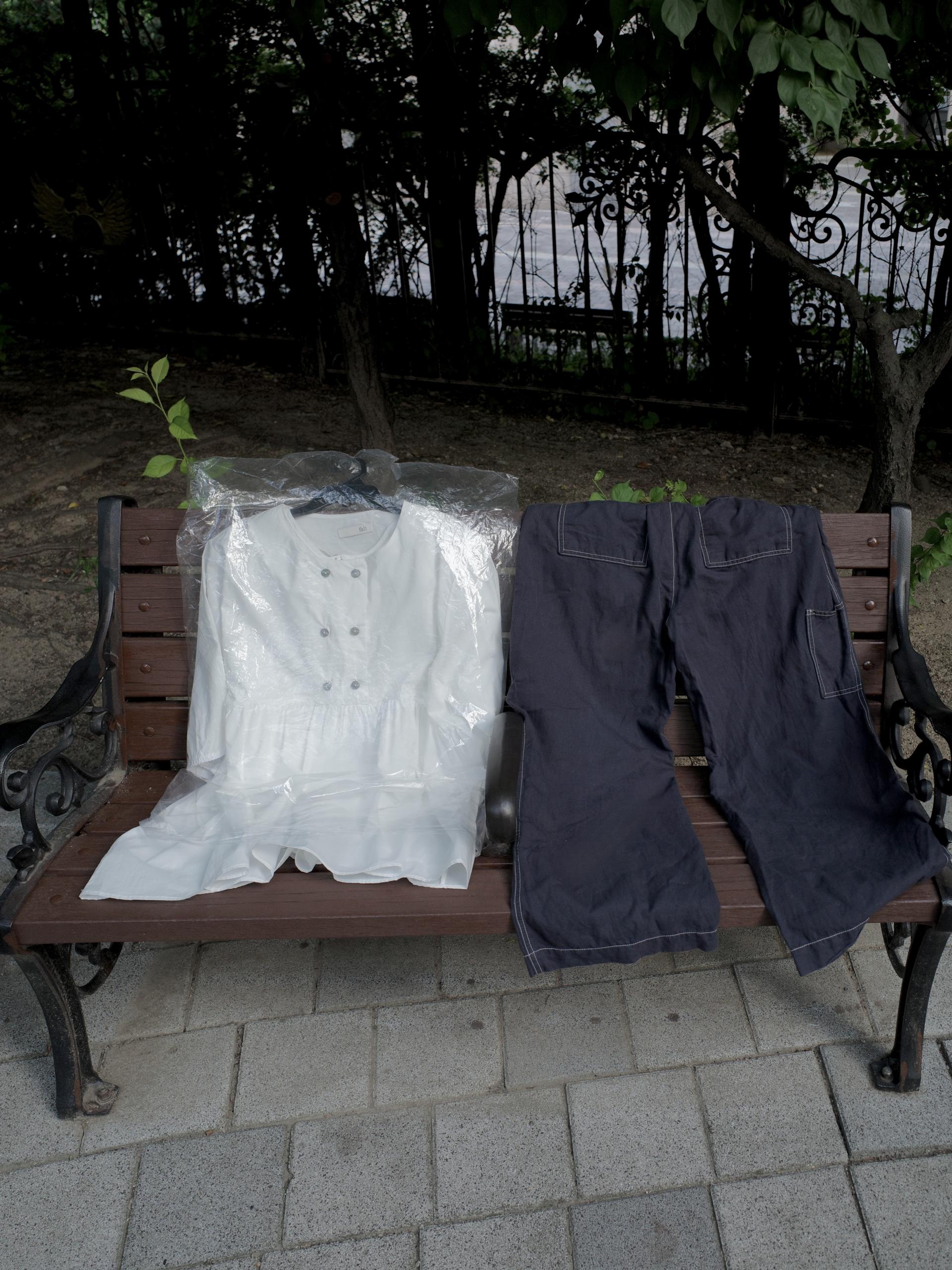 Stitch Linen pants / Navy