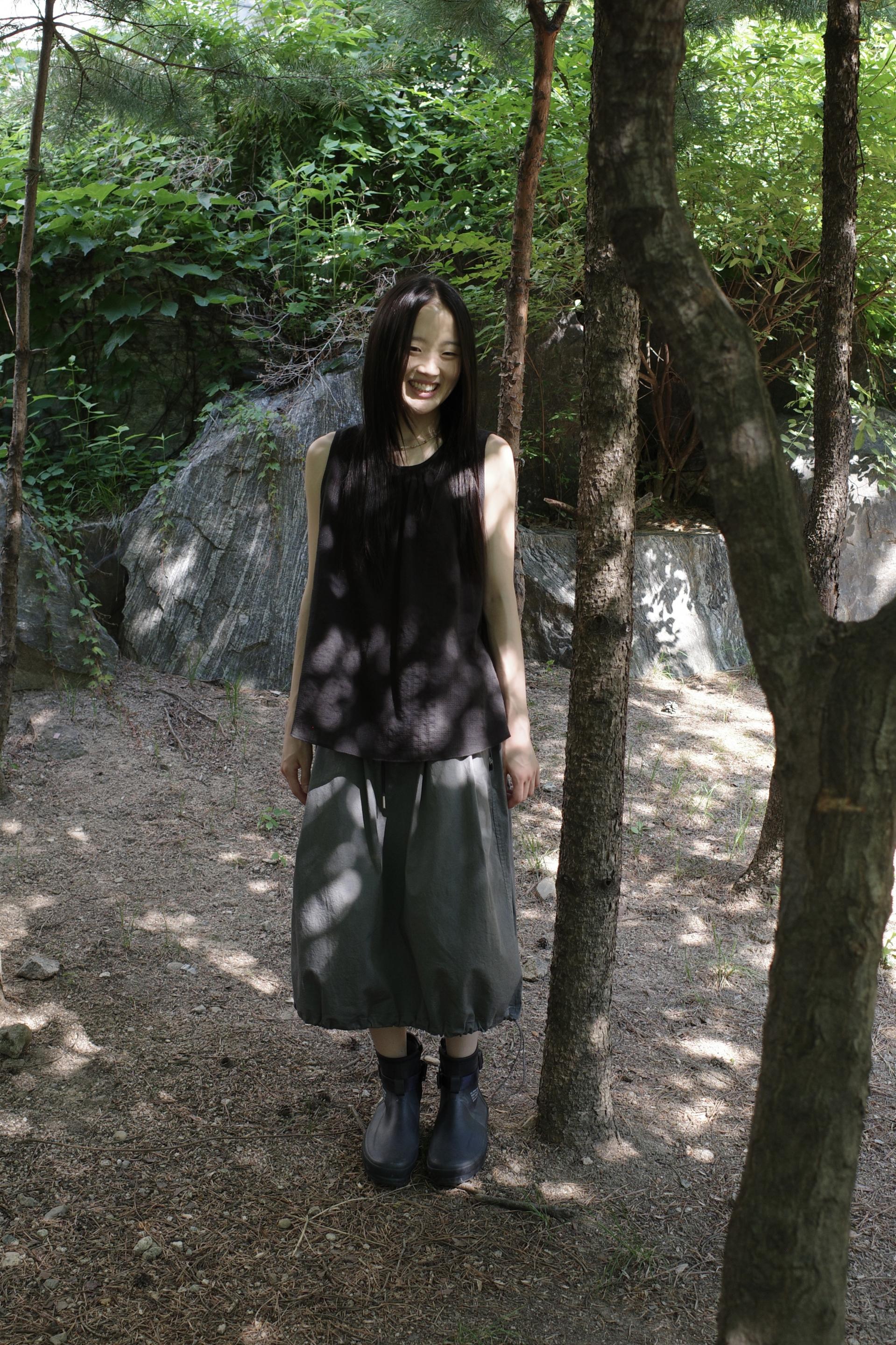 Balloon Midi Skirt / Grey