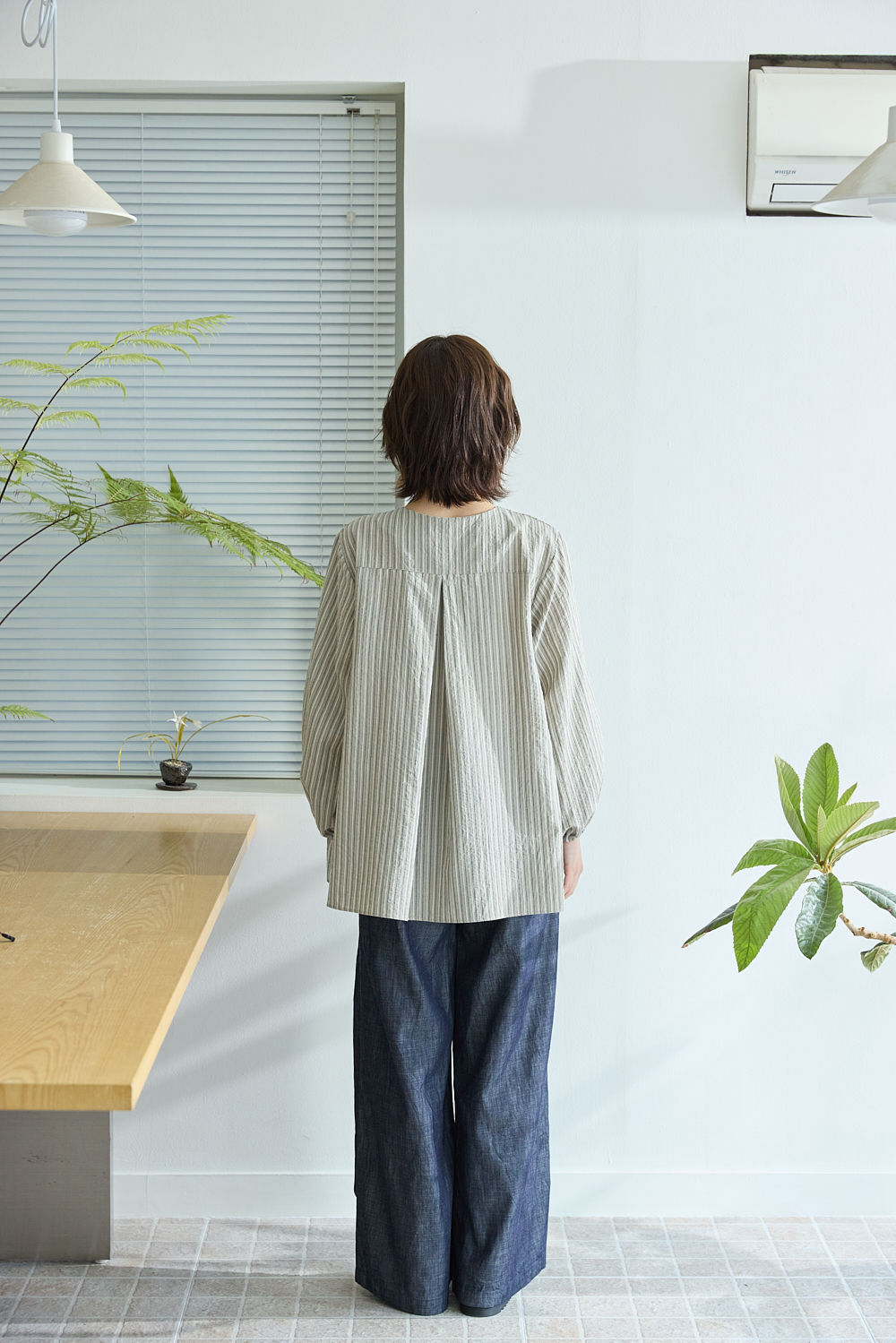 [5th] Stripe shirring blouse / Beige [5.1 출고]