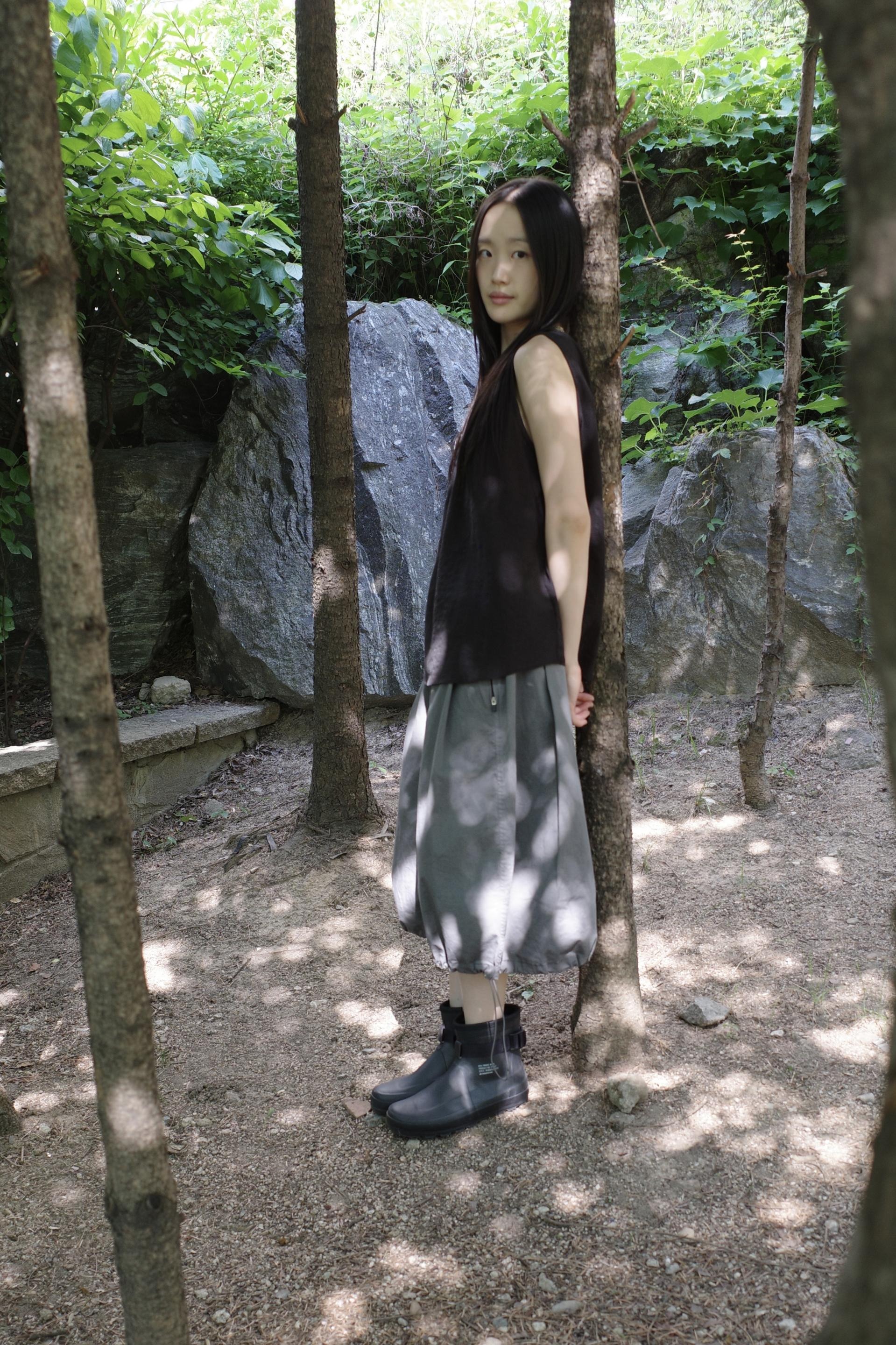 Balloon Midi Skirt / Grey