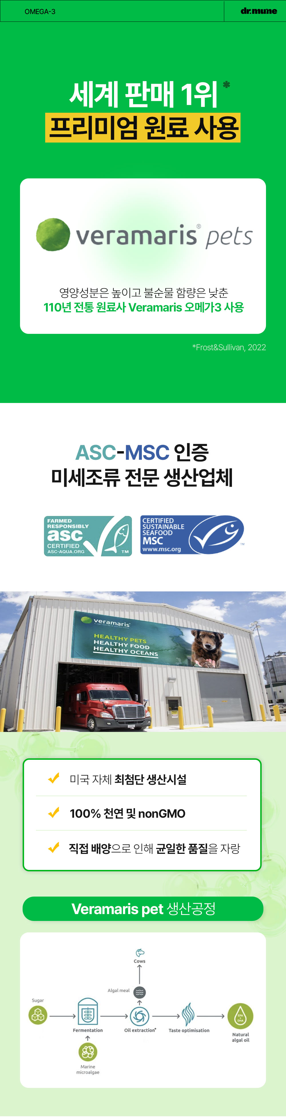 닥터뮨 식물성 오메가3 강아지 고양이 두뇌 심혈관 면역력 항산화 피부