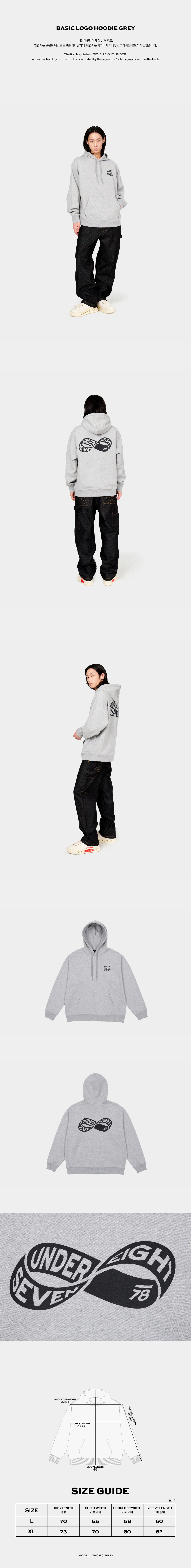 BASIC LOGO HOODIE GREY