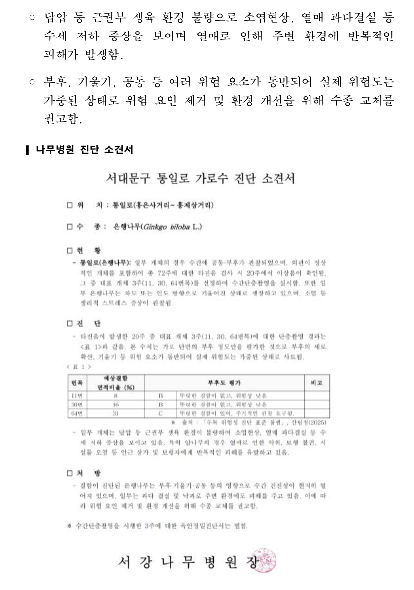 2026 서대문구 연차별 가로수 계획