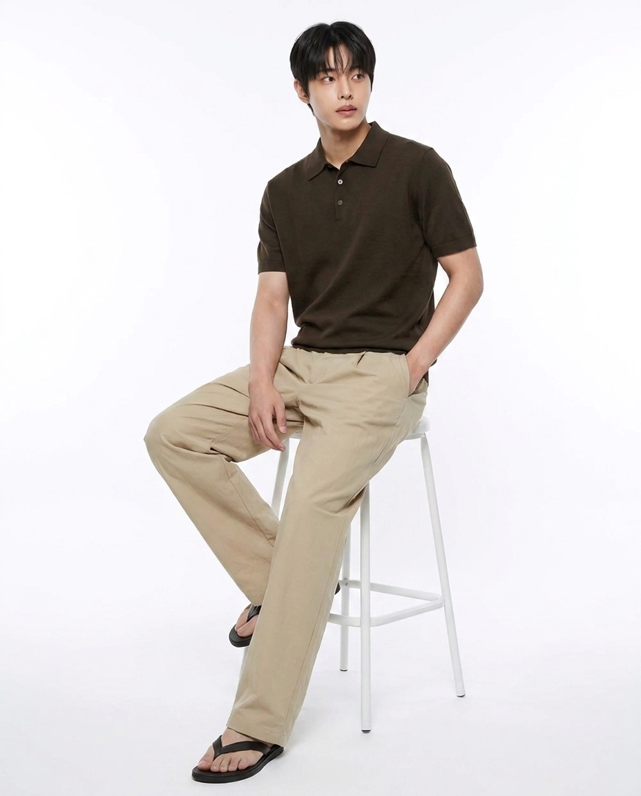 쿨링 세미와이드팬츠_샌드베이지 [총장 118cm]