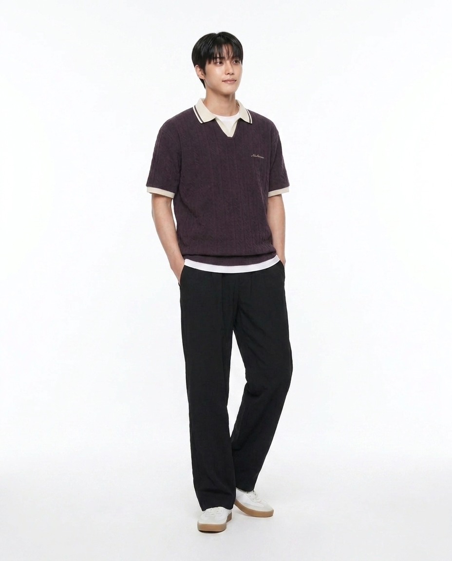 쿨링 세미와이드 팬츠_블랙블랙 [총장 118cm]
