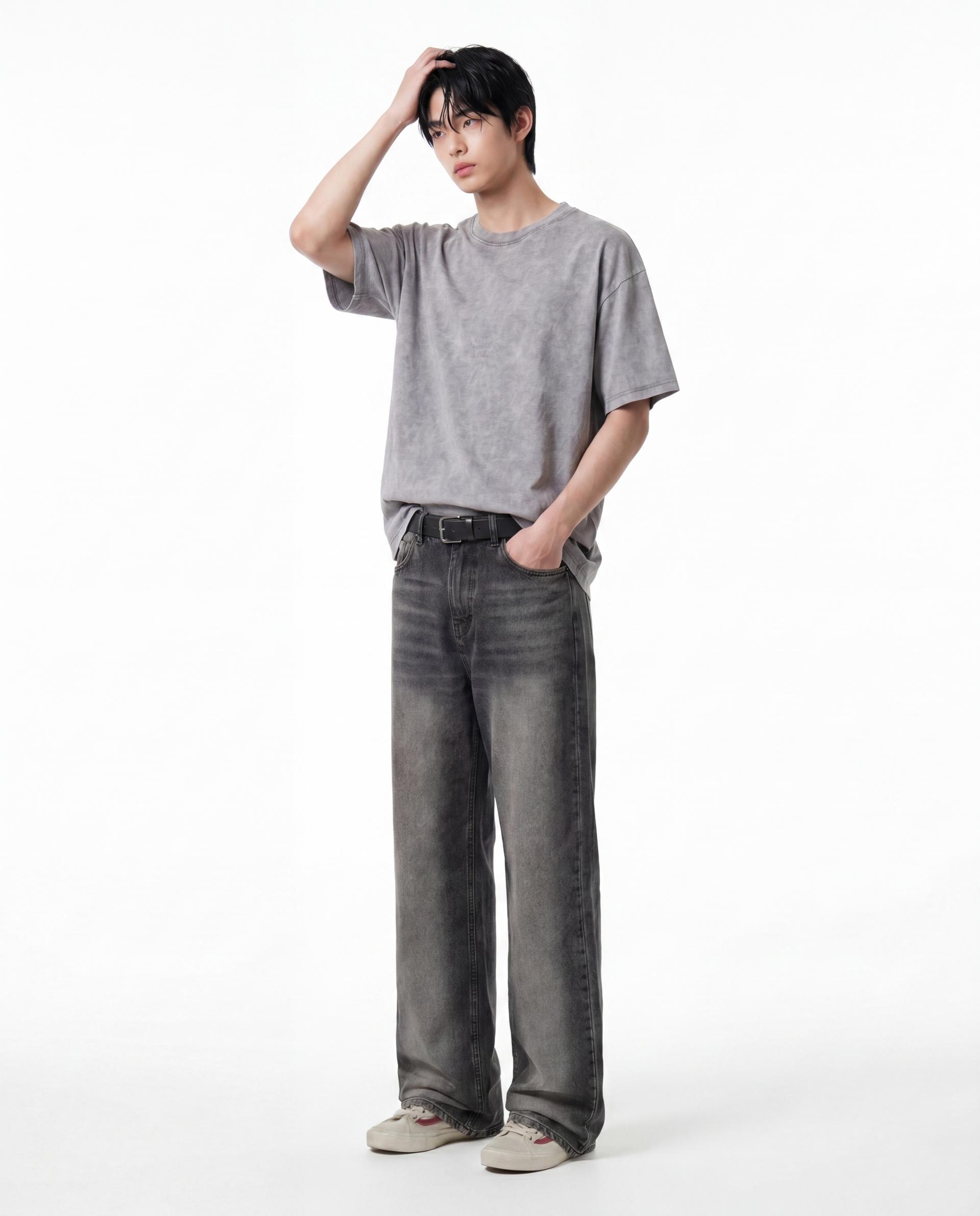 롱브러쉬 블랙 와이드핏 [총기장 120cm]