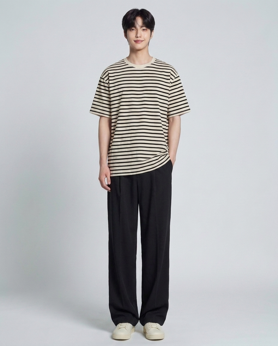 와이드 스웻 쿨팬츠_블랙 [총장 120cm]