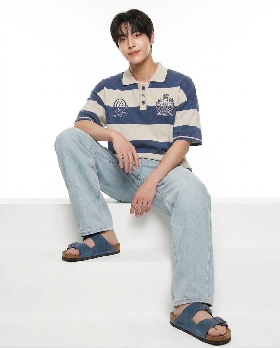 와이드 커브드 아이스워싱 데님 [총장 119cm]