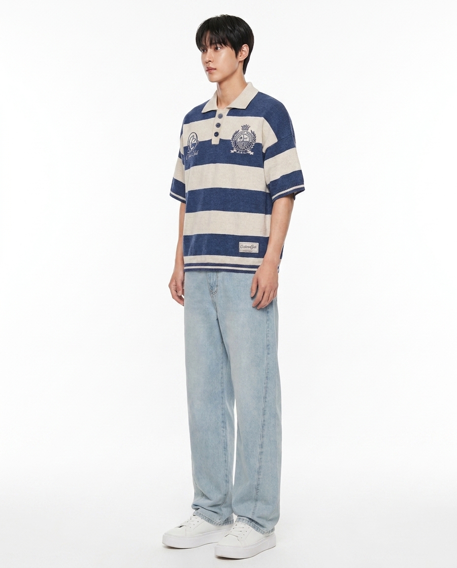 와이드 커브드 아이스워싱 데님 [총장 119cm]