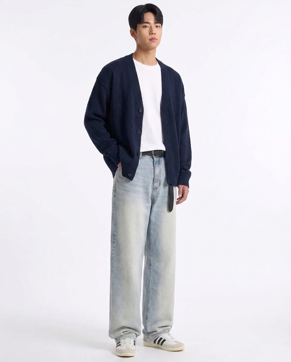 롱브러쉬 블루 와이드핏 [총기장 120cm]