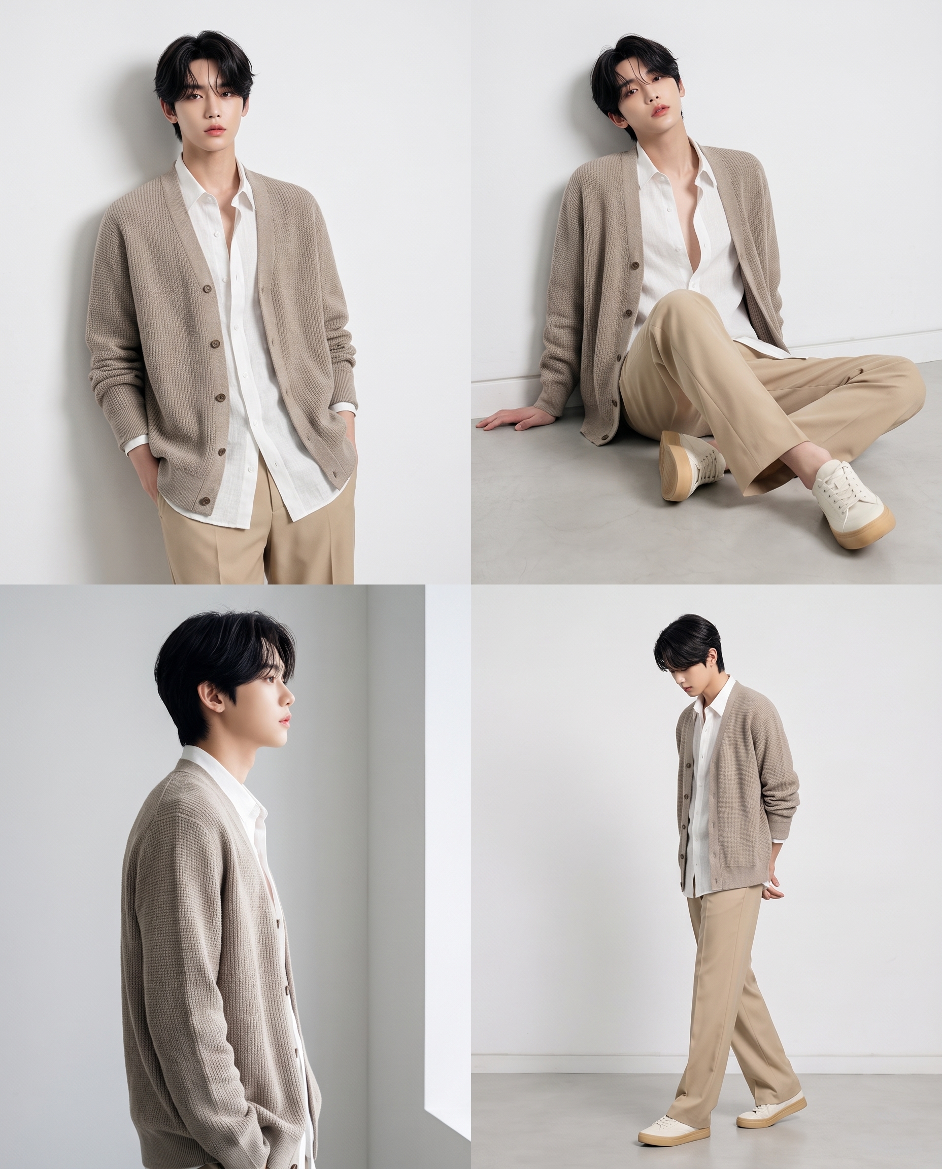 세미 와이드 레귤러핏 벤딩 슬랙스_샌드베이지 [총장 116cm+4cm]