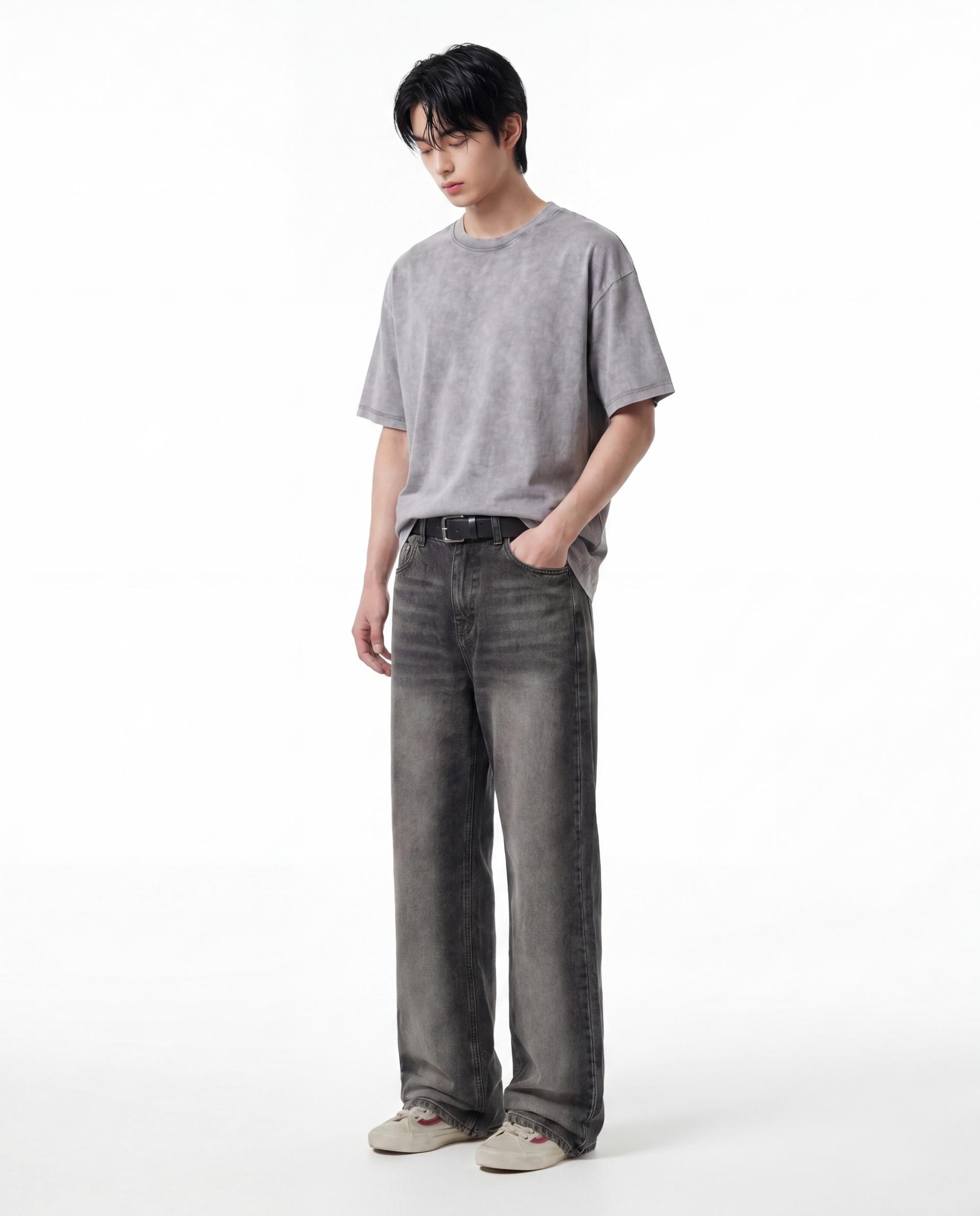 롱브러쉬 블랙 와이드핏 [총기장 120cm]