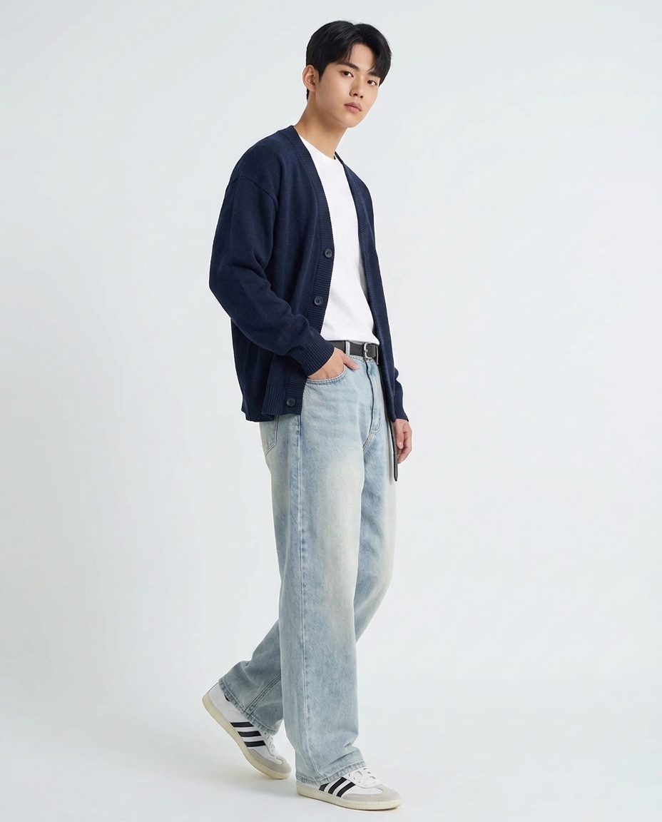 롱브러쉬 블루 와이드핏 [총기장 120cm]