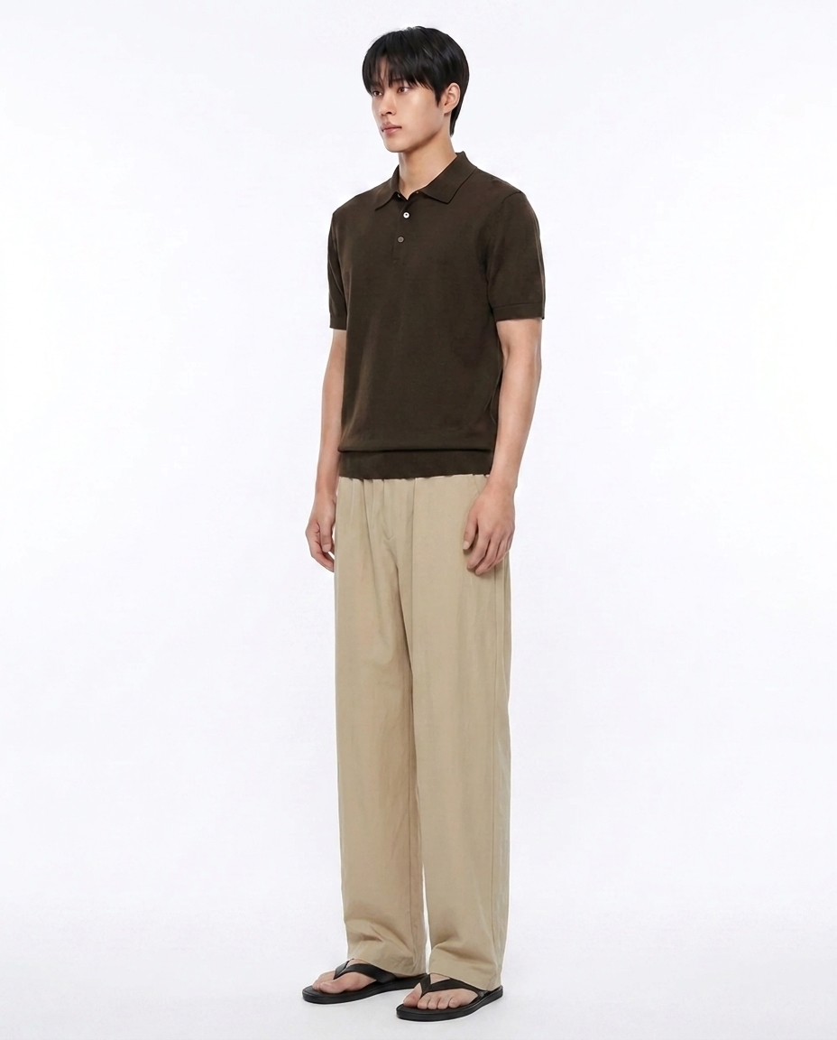 쿨링 세미와이드팬츠_샌드베이지 [총장 118cm]